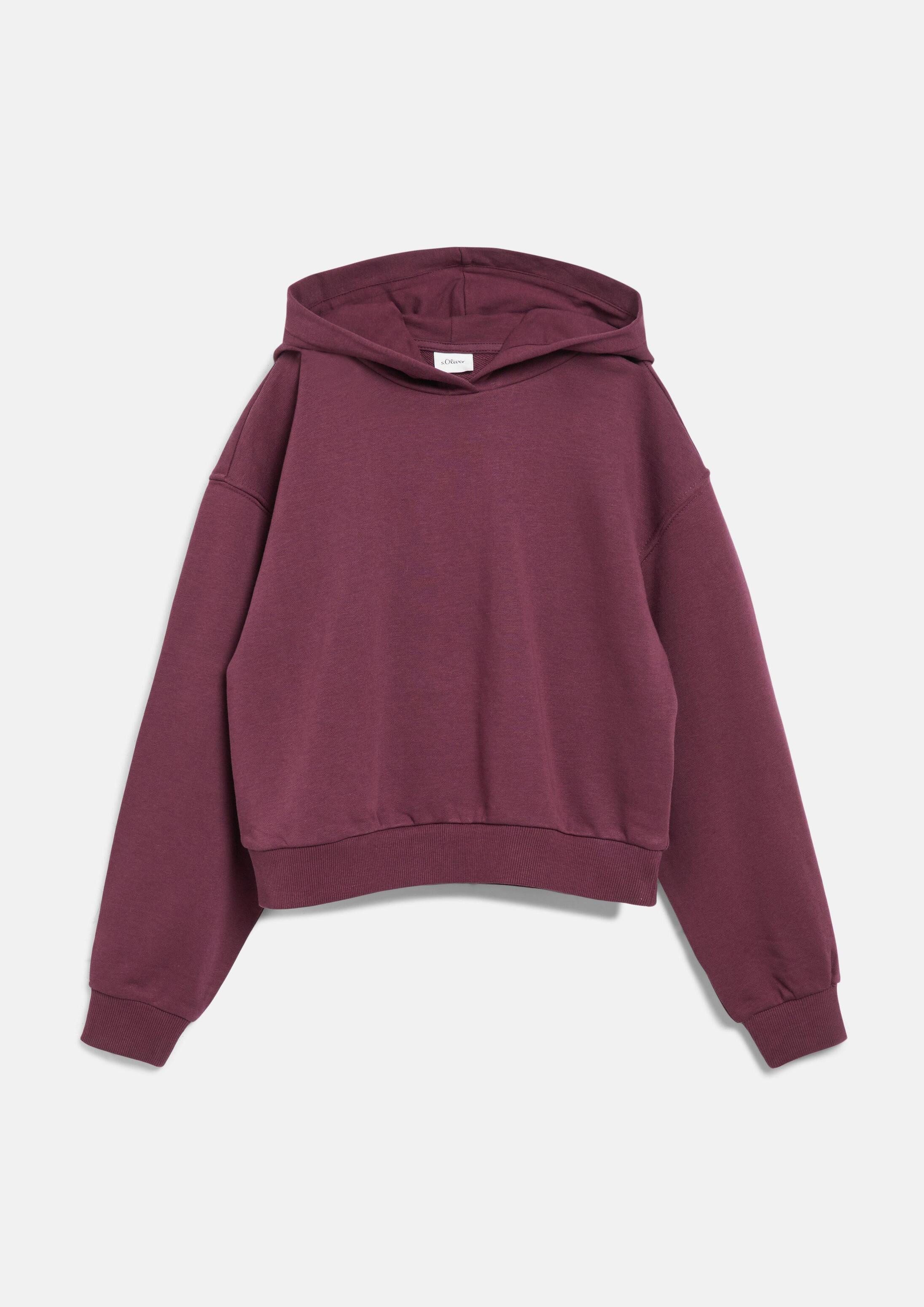 s.Oliver Sweatshirt Sweatshirt Cropped Oversize Hoodie mit Rückenprint