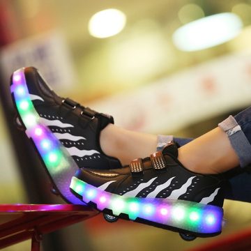 HUSKSWARE Rollschuhe B-DJBZX-028, (Rollschuhe, 1-St., zwei Räder), Wiederaufladbare LED-Rollschuhe für Kinder