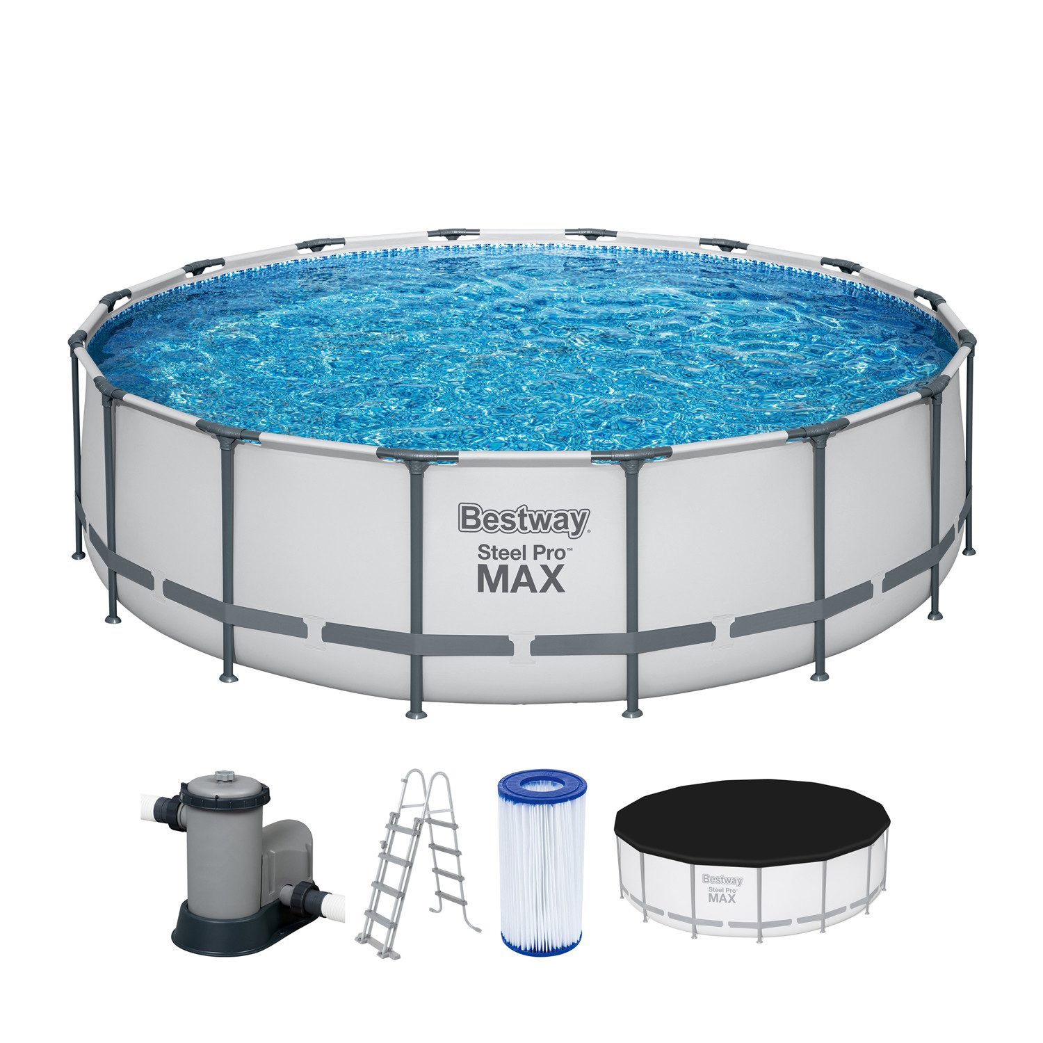 Framepool Steel Pro MAX™ Frame Pool Komplett-Set mit Filterpumpe Ø 488 x 122 cm