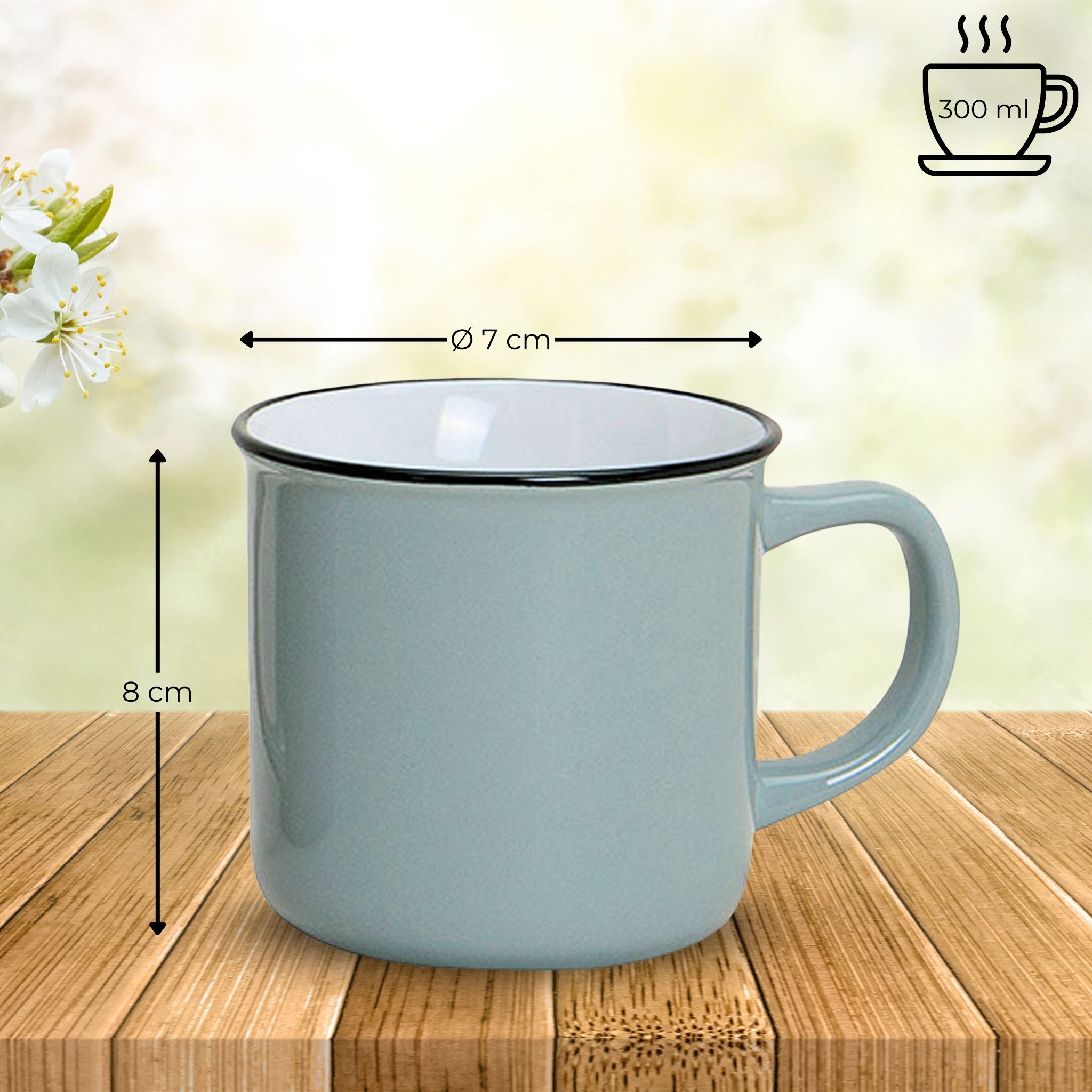 matches21 HOME & HOBBY Tasse Kaffeetassen Set Natur, 3er Set Keramik-Tassen, für 300 ml, 3-tlg., Porzellan, Dopamin Deko Kaffeebecher für Tee & Cappuccino