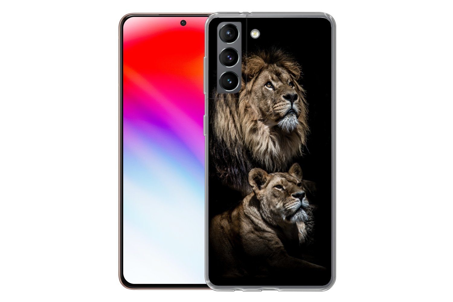 MuchoWow Handyhülle für Samsung Galaxy S21 Löwe - Löwin - Porträt, Phone Case, Silikon, Schutzhülle Dünn