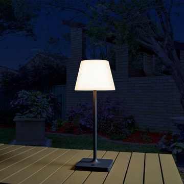 Paco Home Tischleuchte CHRIS, LED fest integriert, Warmweiß, In Und Outdoor Garten LED Akku Leuchte Aufladbar IP44 dimmbar