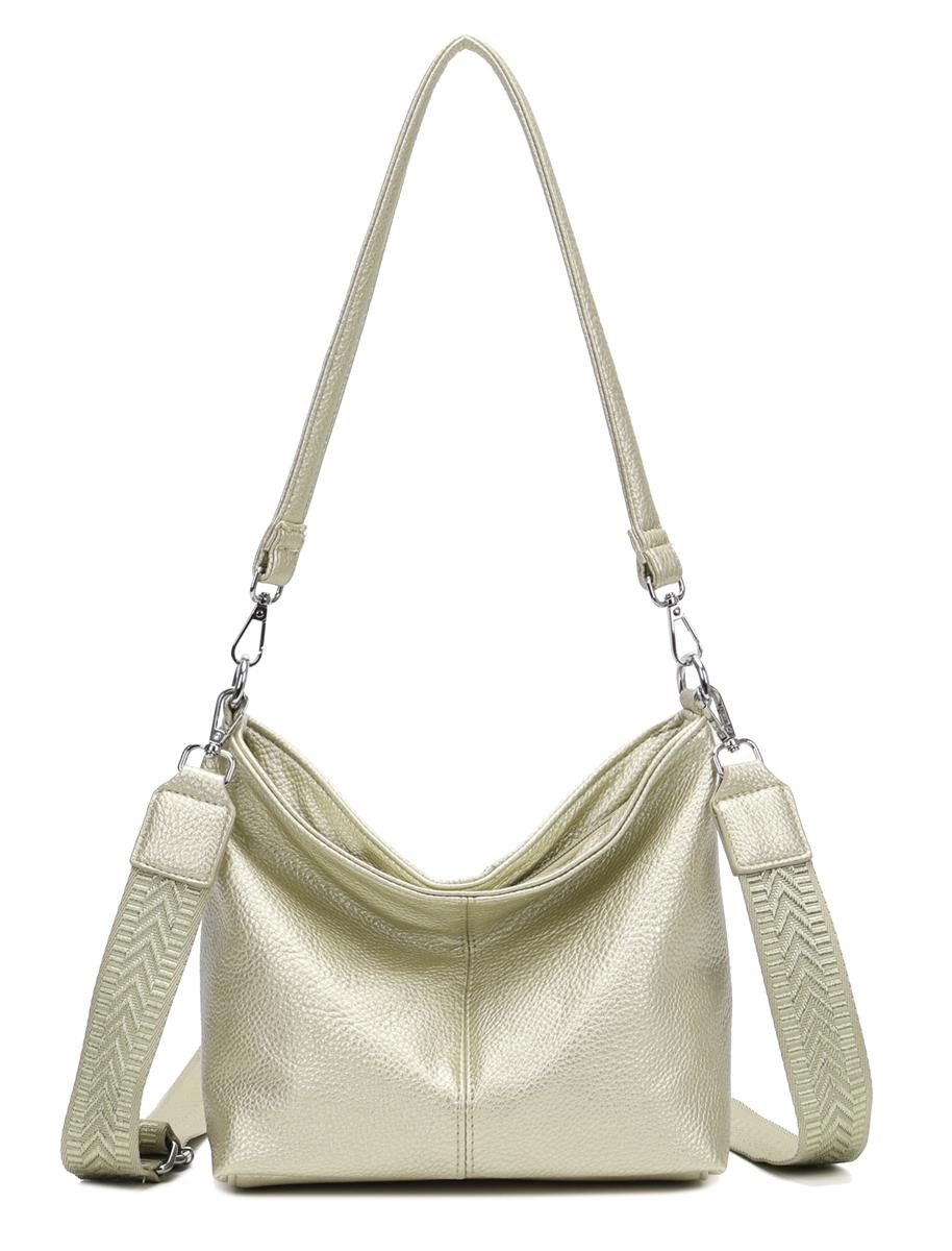 ITALYSHOP24 Schultertasche DAMEN TASCHE SHOPPER Hobo Bag Reise Freizeit Urlaub Leder Optik leicht (Spar-Set: Tasche mit 2 Gürtel, Zusatz Muster Stoffgurt Umhängeband), Handtasche Crossbody Umhängetasche Beuteltasche Crossover BodyBag