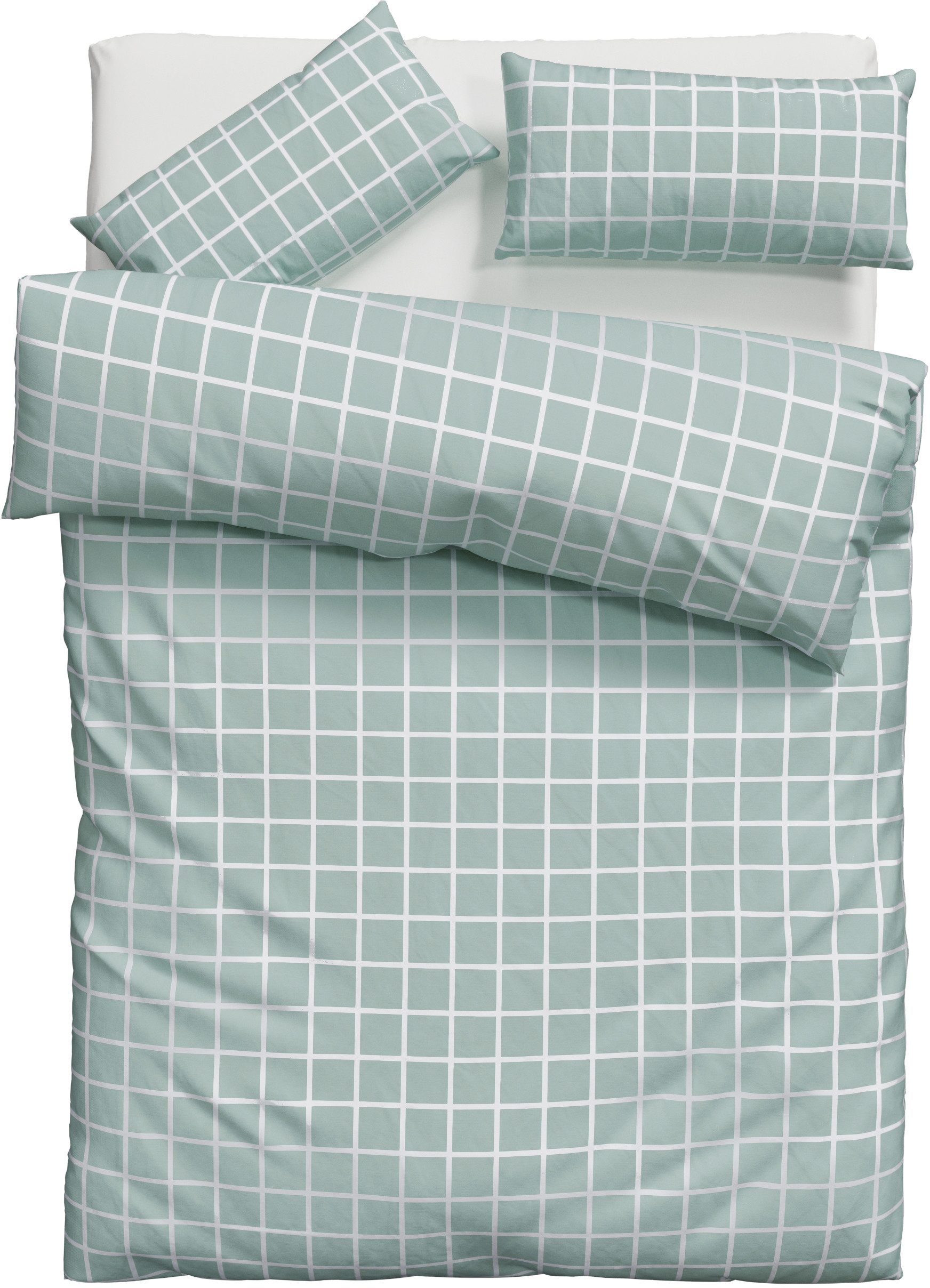 OTTO home Bettwäsche Eemil, Renforcé, 2 teilig, karierte Bettwäsche, 100% Baumwolle, ab Gr. 135x200 cm