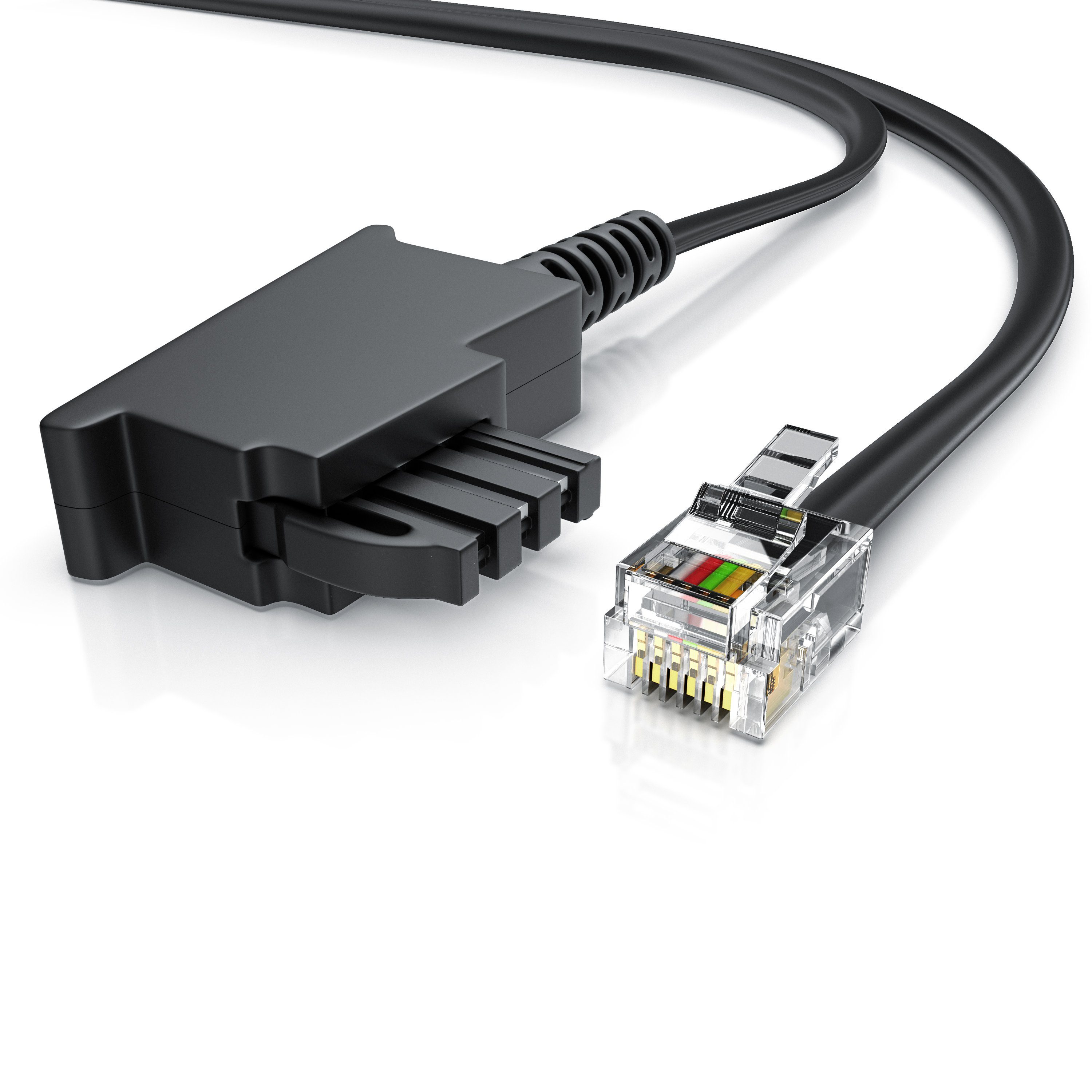 CSL Flachkabel TAE-F Telefondose zu Telefon Fax Anrufbeantworter, flach 1m Telefonkabel, TAE-F, RJ-11 (100 cm), für Router, Fritzbox und Telefondose, für DSL und VDSL Anschluss