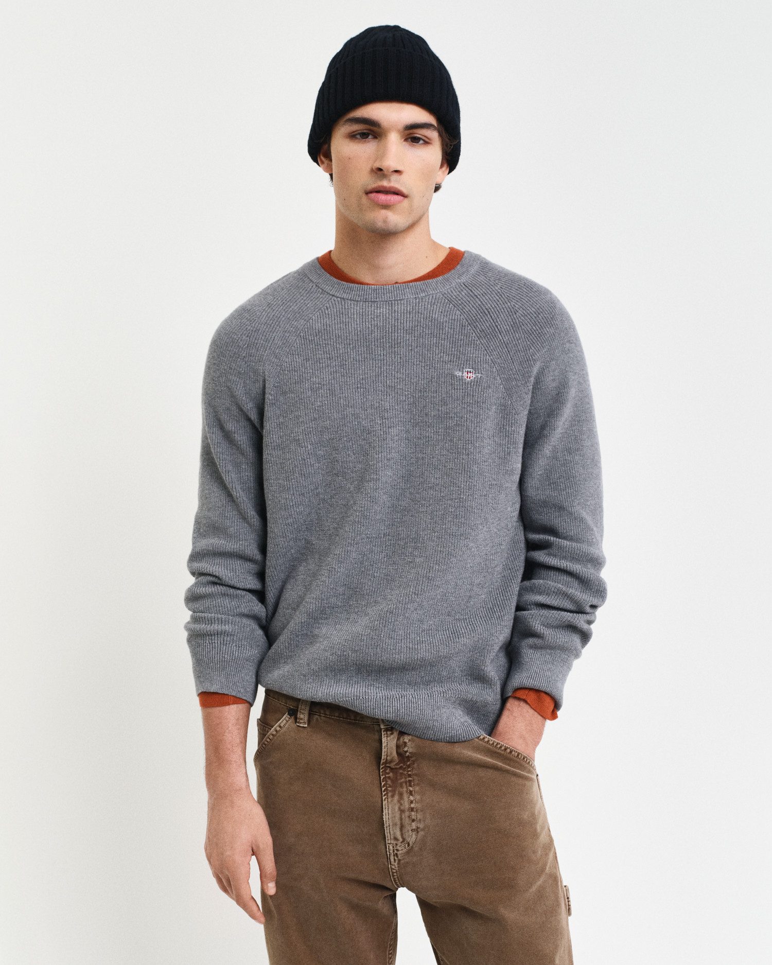 Rundhalspullover COTTON WOOL RIB C-NECK