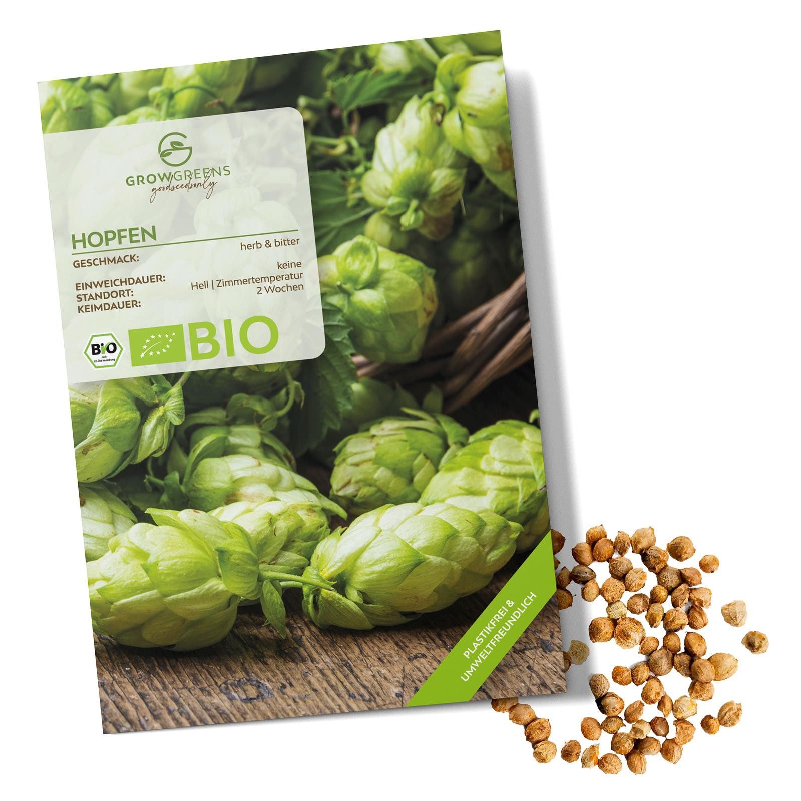 Kräutersamen BIO Hopfen Samen - Heilkräuter Saatgut aus bio. Anbau (40 Korn)