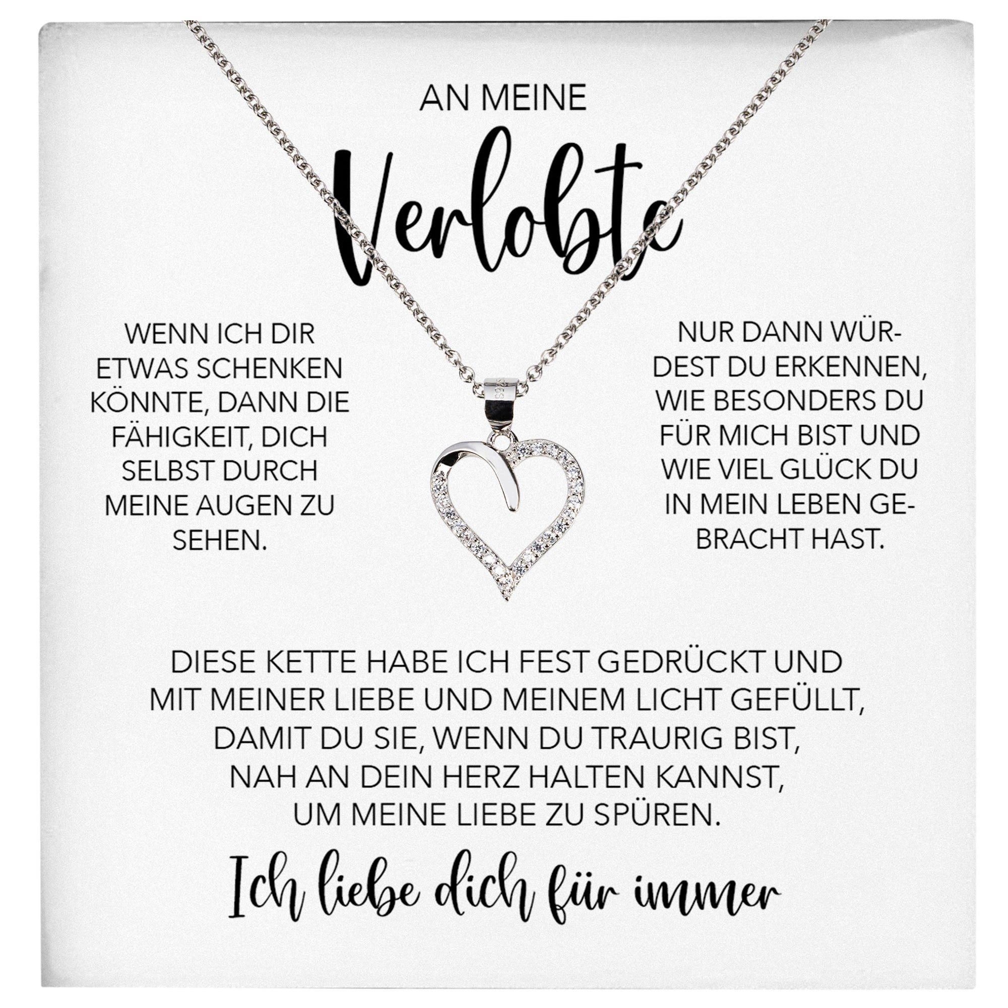 Schmuckset Verlobung Geschenk Frauen Schmuck Herz Halskette Verlobte Valentinstag