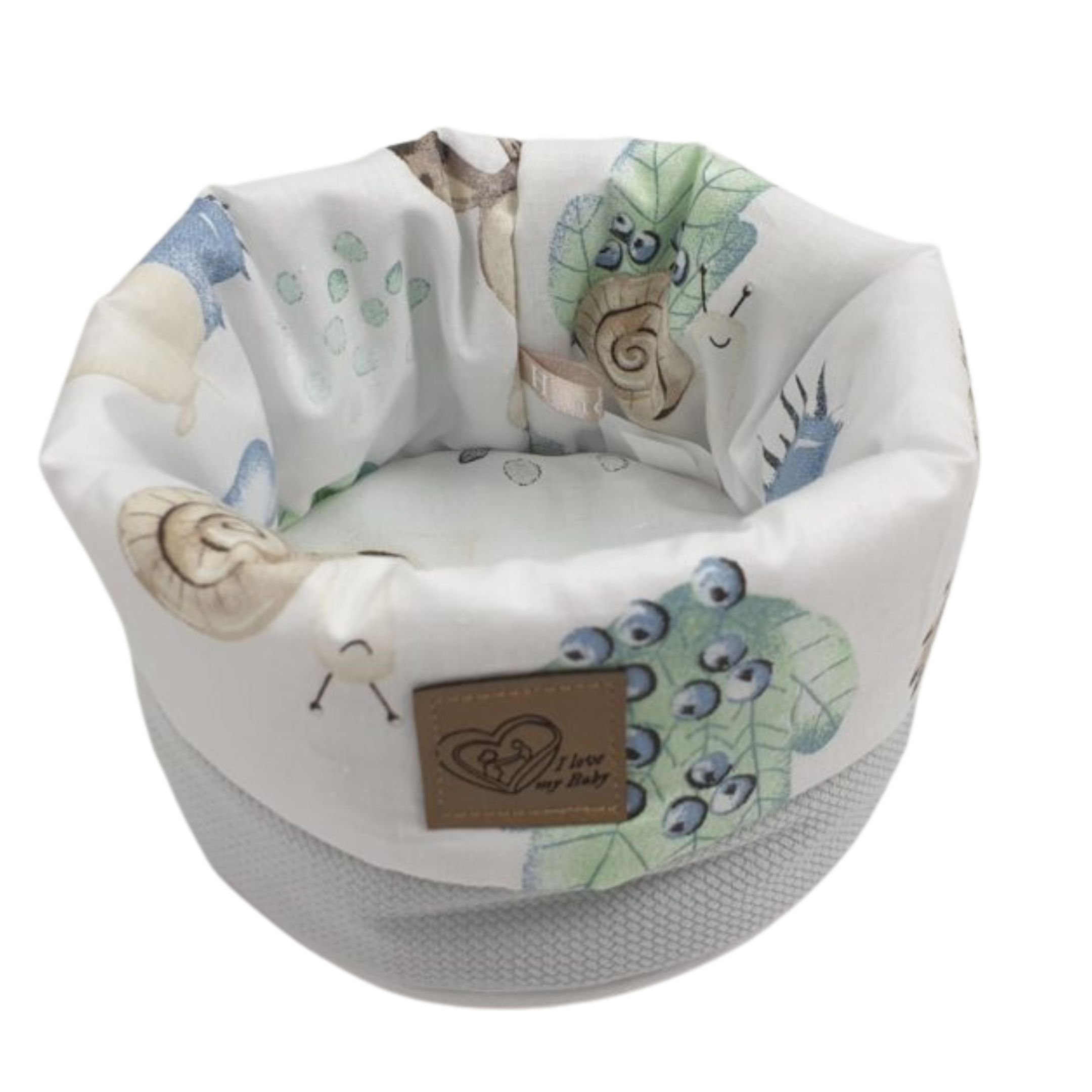 Babymajawelt Aufbewahrungskorb Stoff Körbchen Igel Velvet grau-101722-Stoffkorb (1 St), Waschbar, vielseitig einsetzbar, Pflegeleicht, Hand-Made in EU