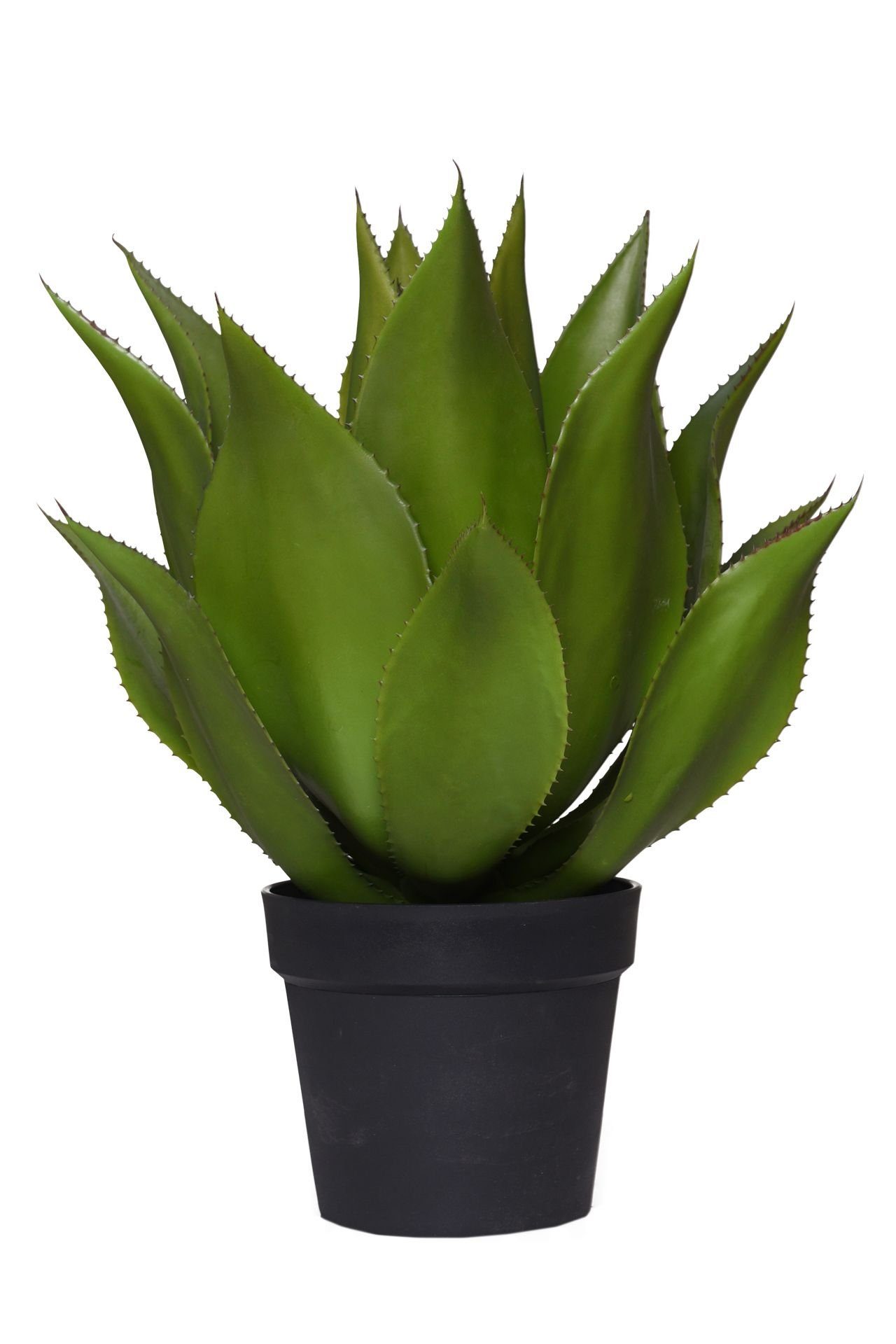 künstlich schwarzen Agave -, Kunstpflanze Kunstpflanze AGAVO im Sukkulente 48 Höhe Topf cm VIVANNO,
