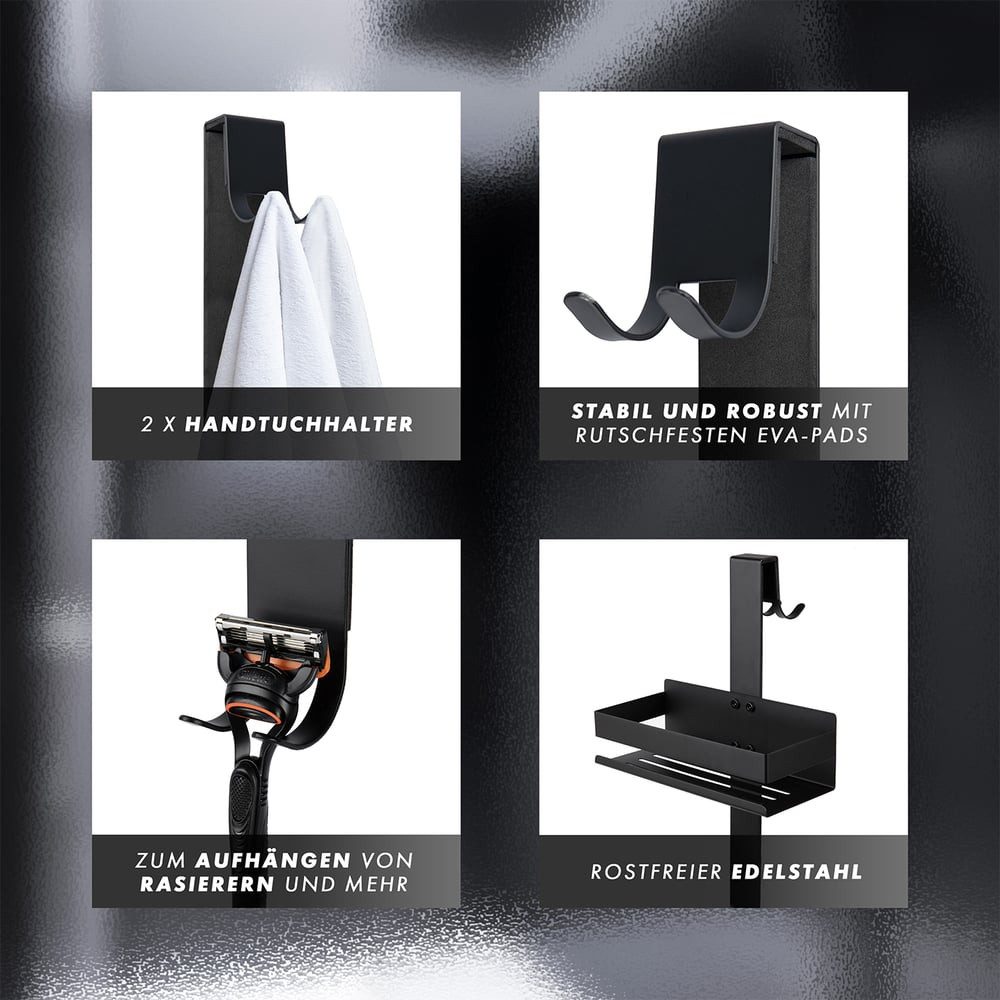 Benkstein Duschablage Duschablage zum Hängen Schwarz, 36-tlg., Duschregal m günstig online kaufen