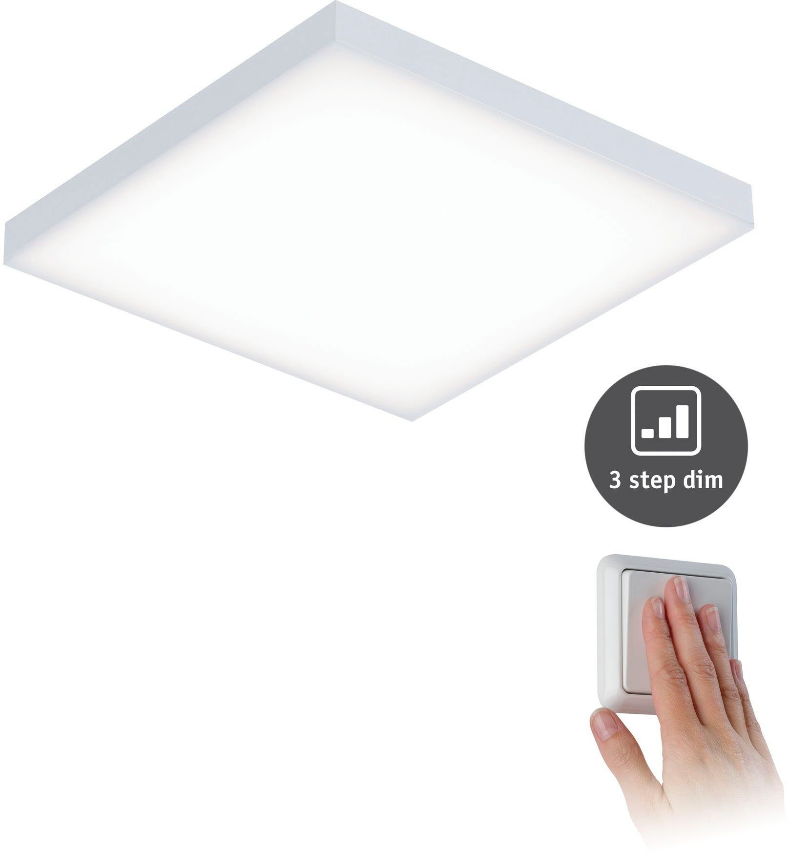 Paulmann LED Panel Velora 3-Stufen-dimmbar 225x225mm 12W , LED fest  integriert, Warmweiß, Velora 3-Stufen-dimmbar 225x225mm 12W | Panels