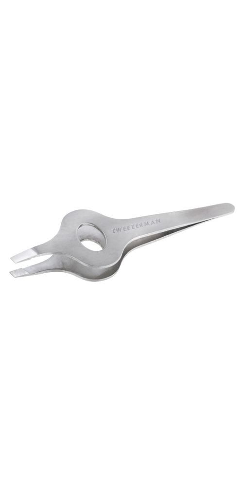TWEEZERMAN Pinzette Tweezerman abgewinkelte Pinzette mit breitem Griff Stainless Steel