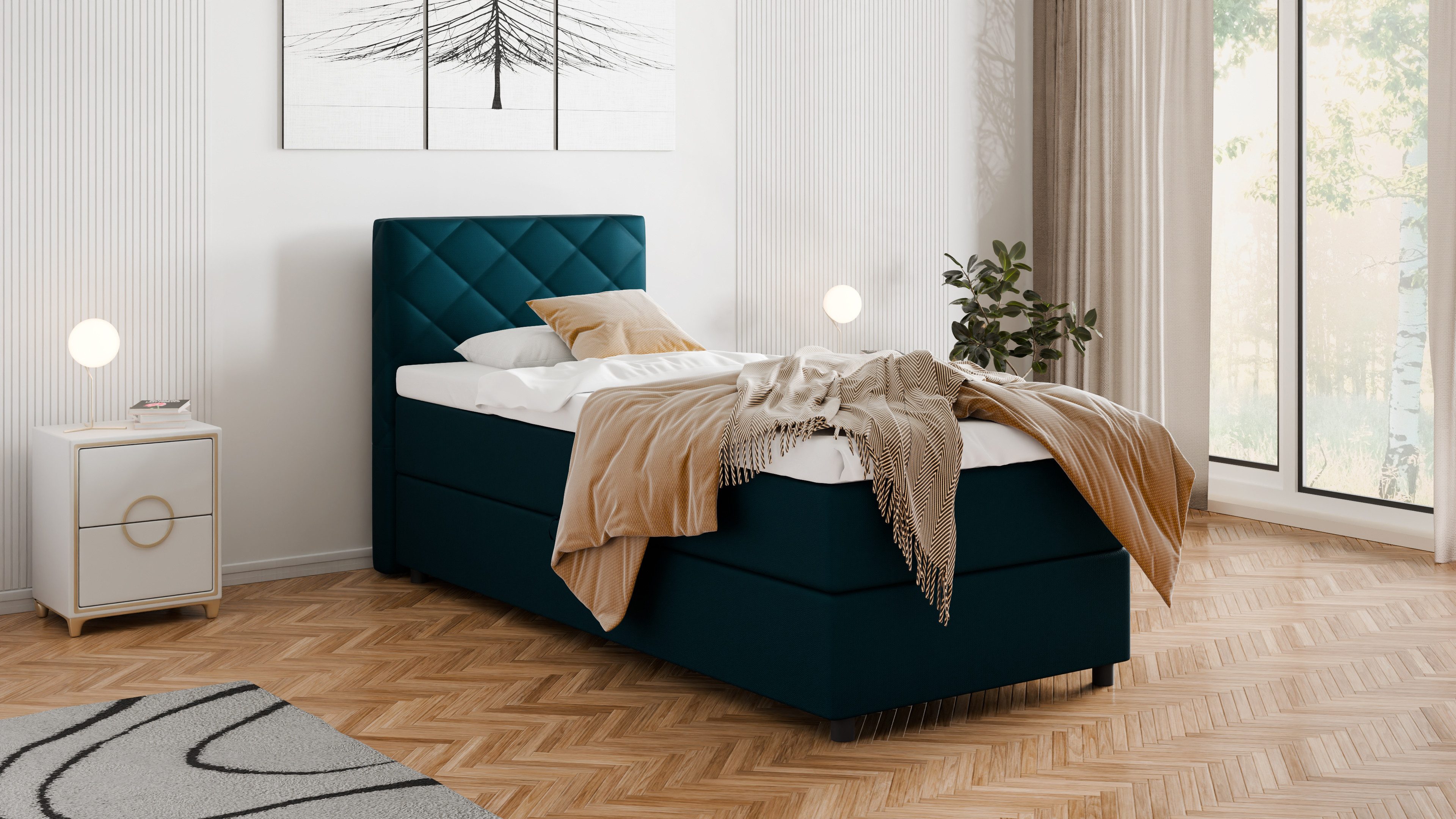 PANDA MÖBEL GmbH Boxspringbett DIAMARO 90x200, günstig online kaufen