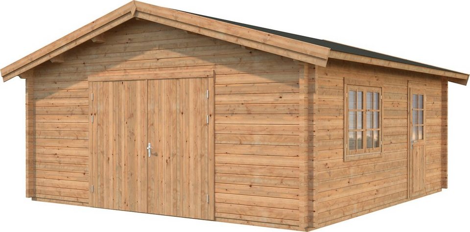 Palmako Garage Roger, BxTxH: 622x596x312 cm, mit Holztor, hellbraun