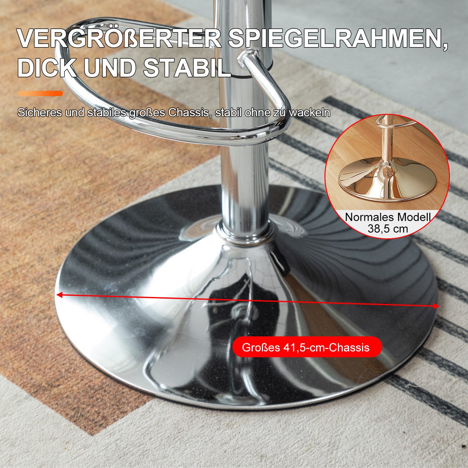 FOXSPORT Barhocker Höhenverstellbar, Höhenverstellbar, um 360° drehbar