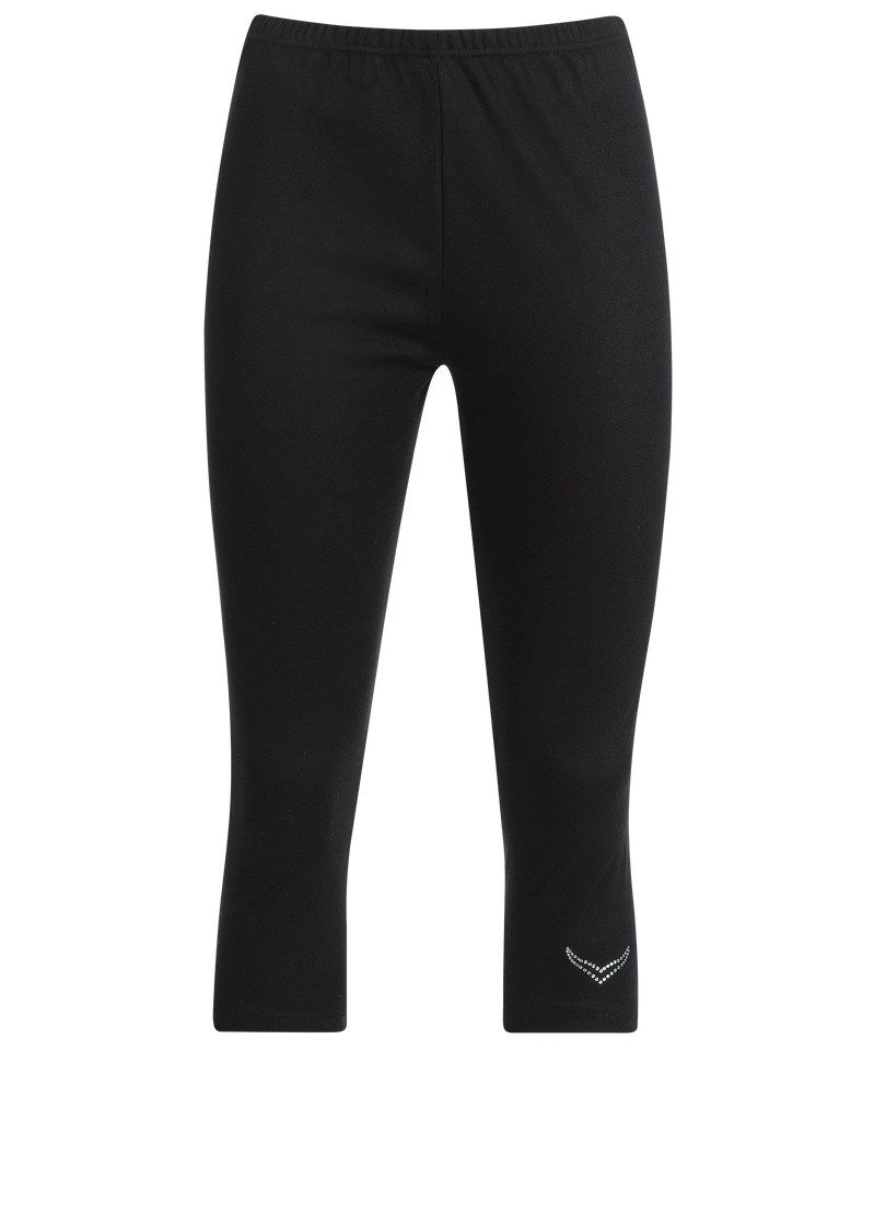 Leggings TRIGEMA Leggings 3/4 mit Kristallsteinen