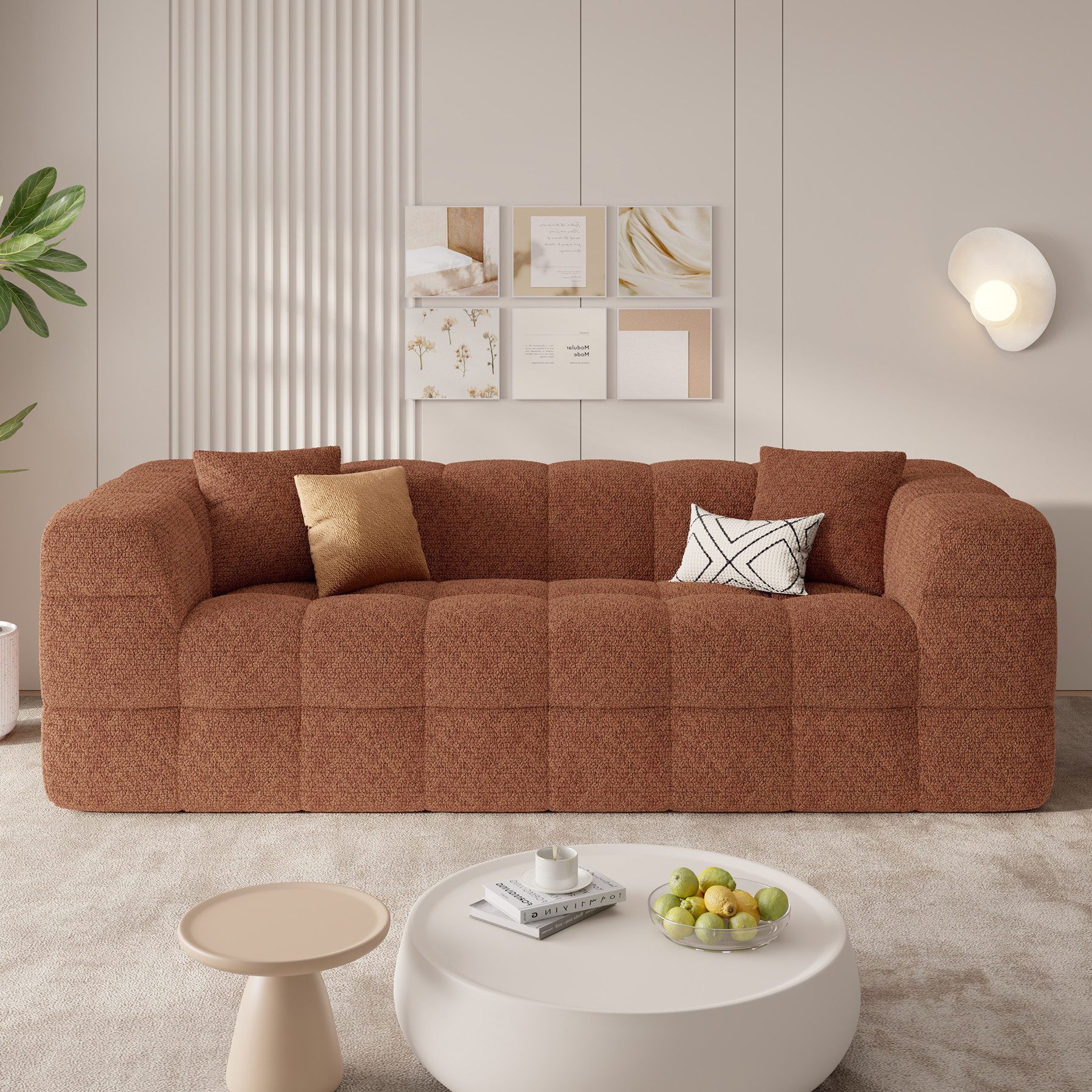 HawthyHome Sofa 2-3 Sitzer – 190 cm Chenille Wohnzimmersofa mit weicher Polsterung, 1 Teile, Modernes Design, keine Montage erforderlich & maximaler Sitzkomfort