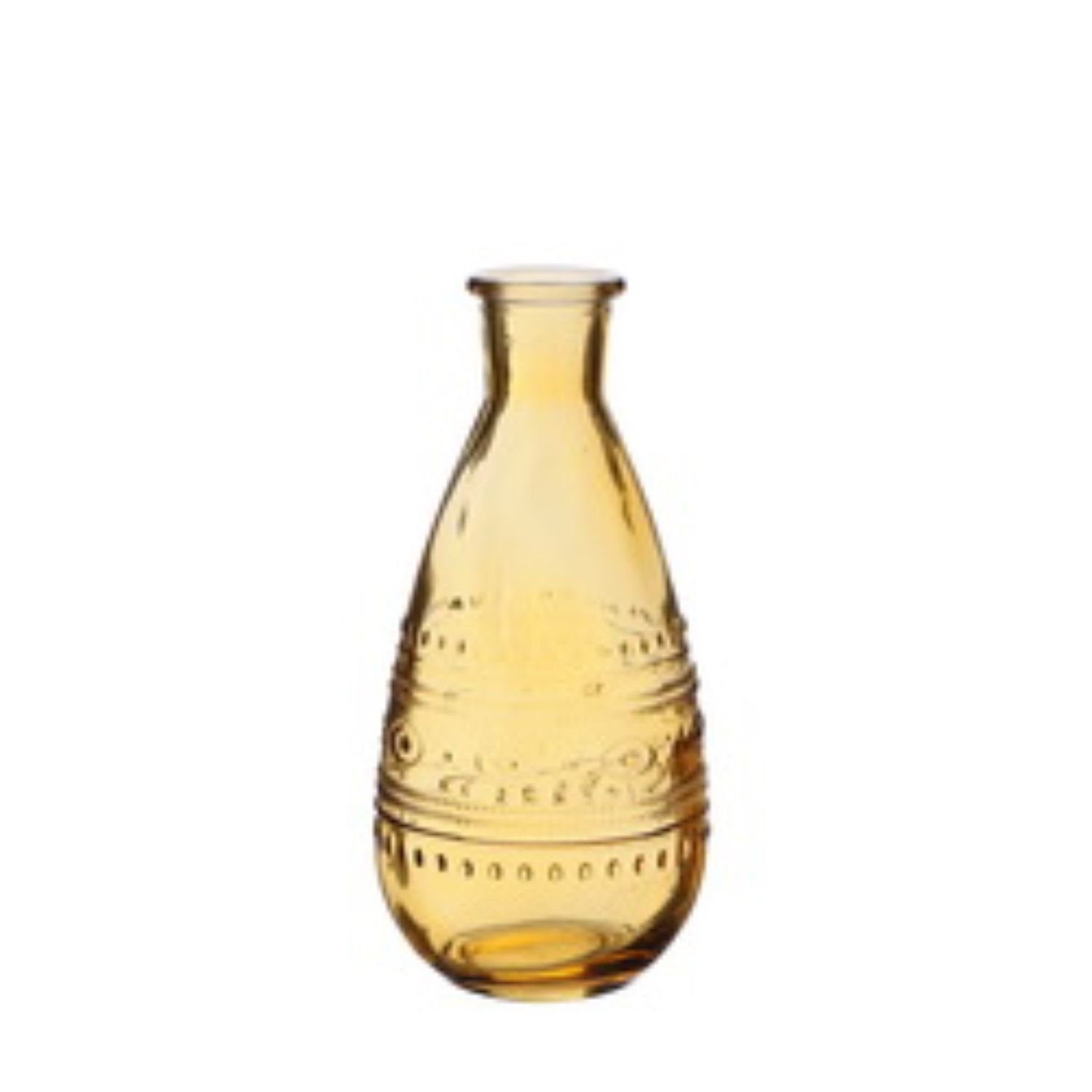 NaDeco Dekovase Glas Flasche Rome in Ocker h. 15,8 cm Ø 7,5 cm