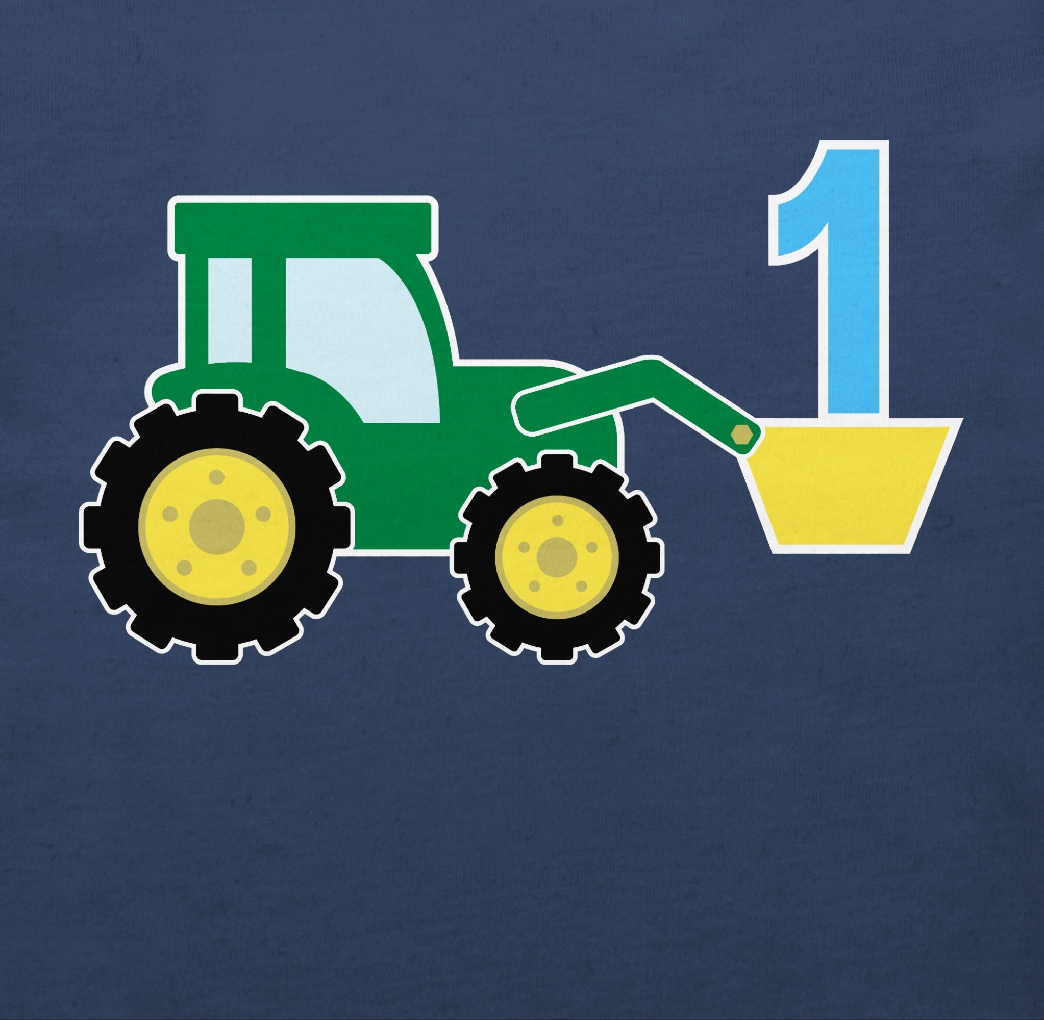 Geburtstag 1 Navy Ernster Traktor Blau T-Shirt Shirtracer 1.