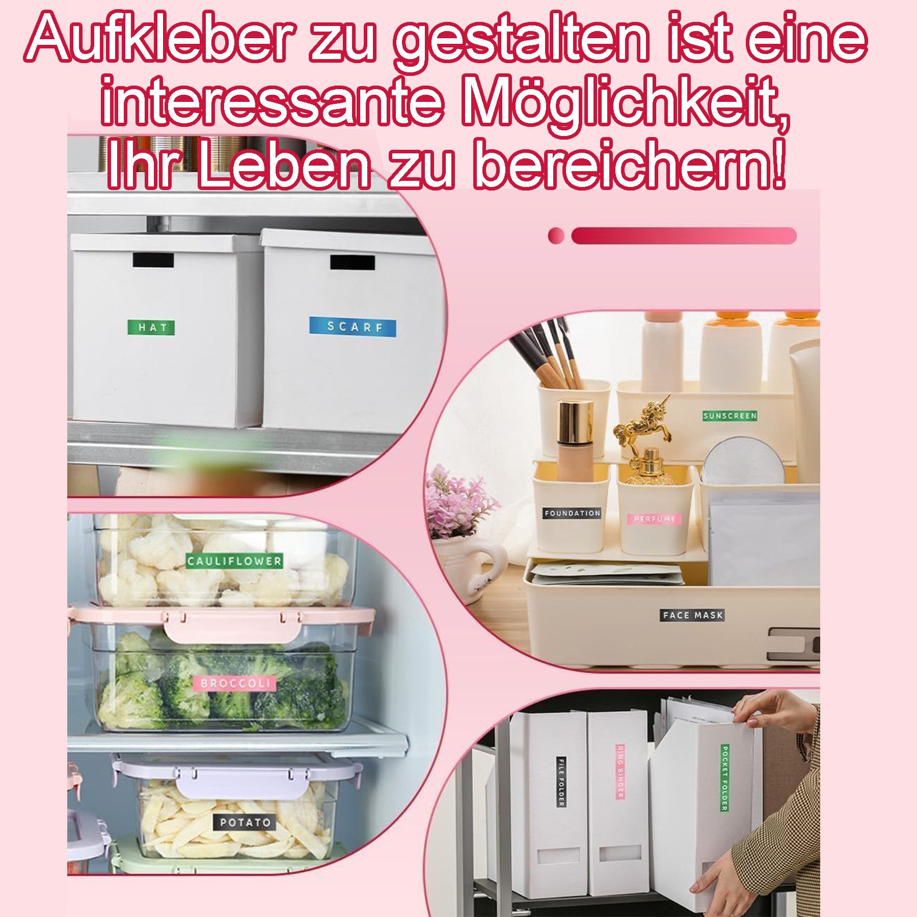 Mutig Selbstklebendes Beschriftungsgerät, 3D Prägegerät Etikettiergerät Etikettendrucker, (mit 6 Rollen Etikettenband, tragbares Handgerät für Haus, Büro und DIY)