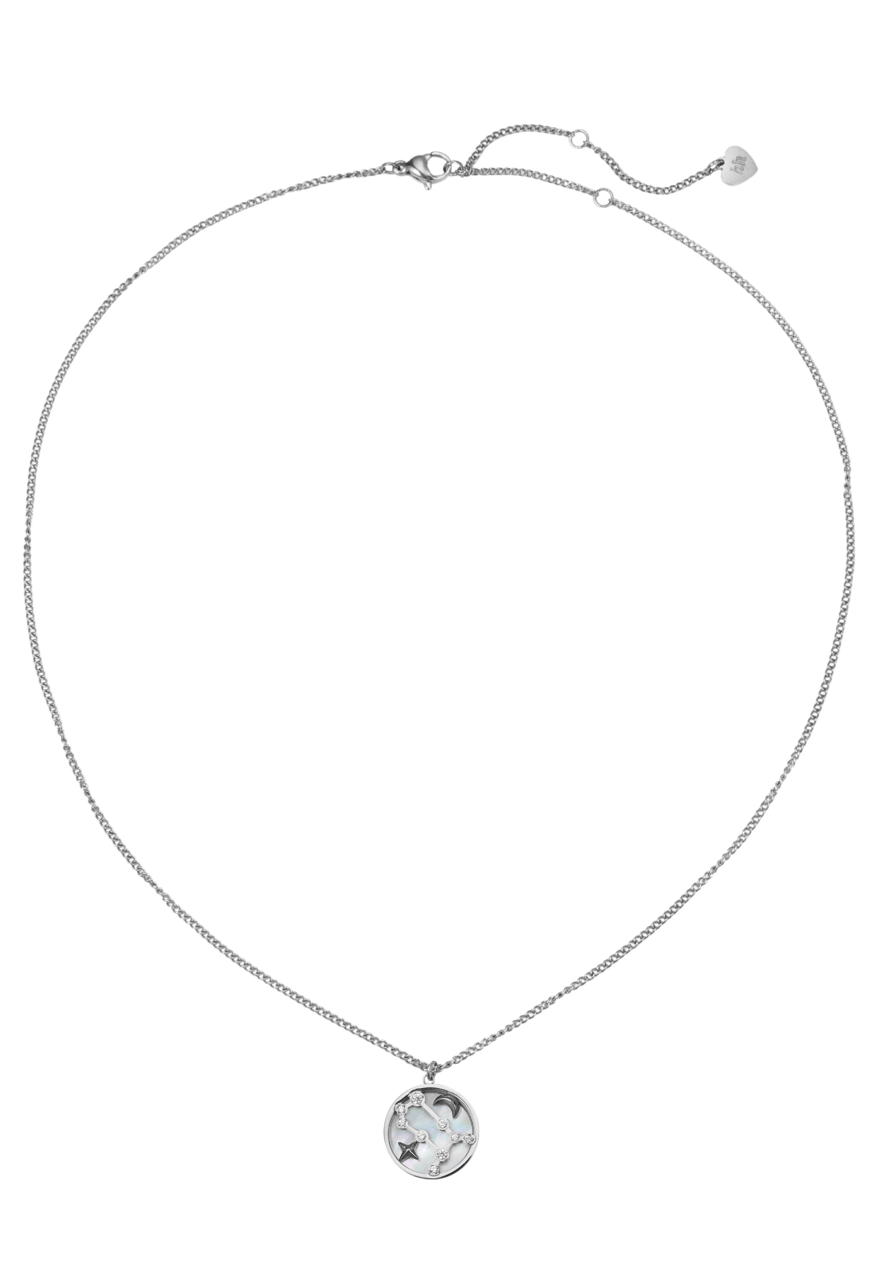 Hey Happiness Kette mit Anhänger Sternzeichen, Astro Plättchen, Horoskop Kette Sternbild mit Tierkreis Zeichen, wasserfest