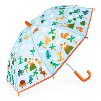 DJECO Stockregenschirm blauer Regenschirm Dinosaurier für Kinder ab 3 Jahre