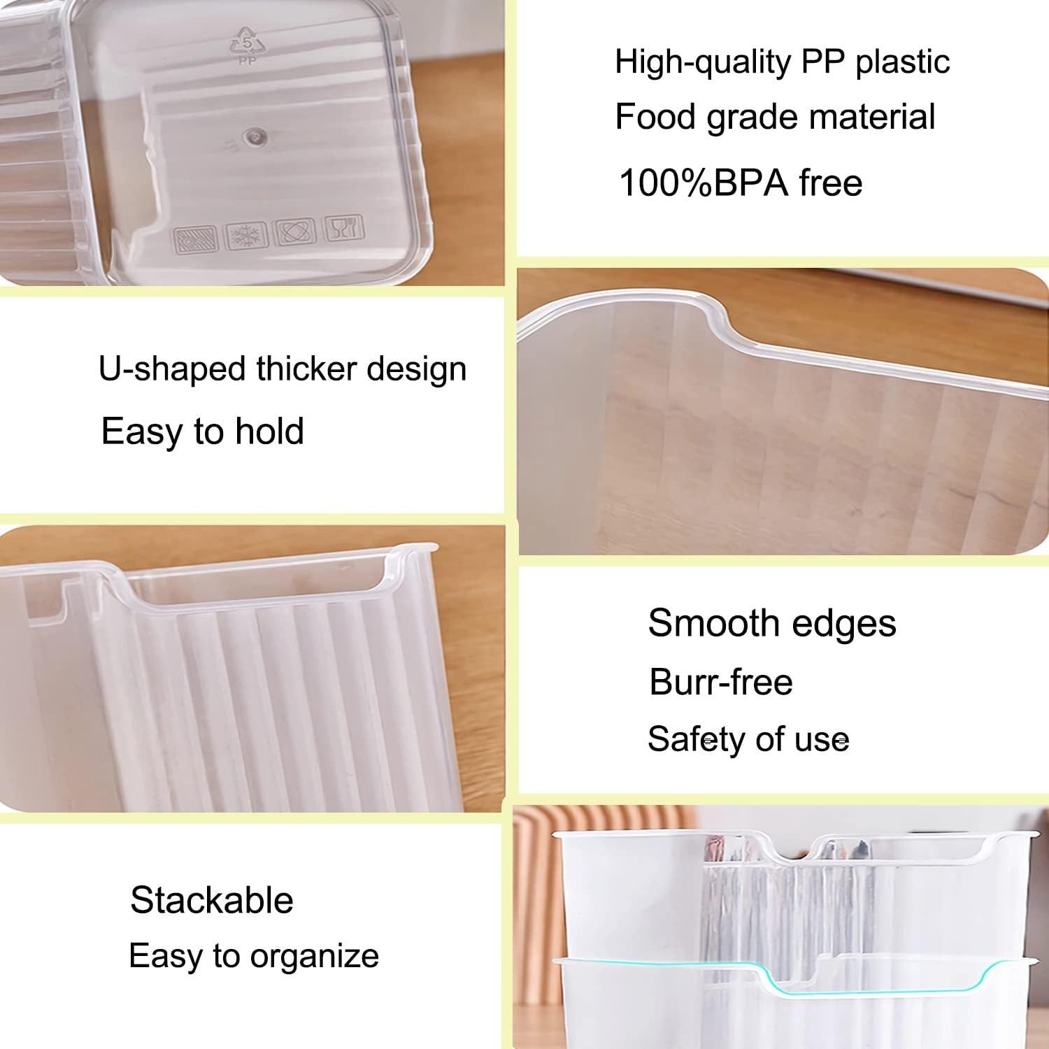 FELIXLEO Küchenorganizer-Set Kühlschrank Organizer Set 6pcs Door Aufbewahrungsbox Küche, (6-tlg) – Bild 5 von 5
