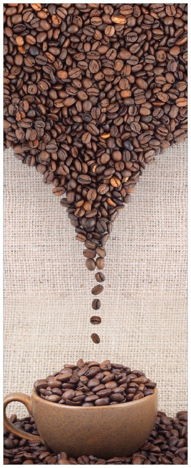 Wallario Memoboard Tasse mit Kaffeebohnen - Kaffeedesign