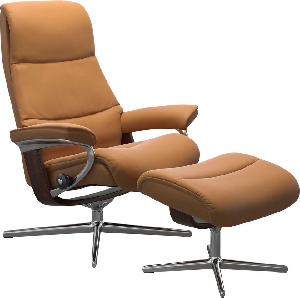 Base, M Relaxsessel View Braun Hocker, & S, (Set, Stressless® L, Holzakzent mit Hocker), Größe Cross Relaxsessel mit mit