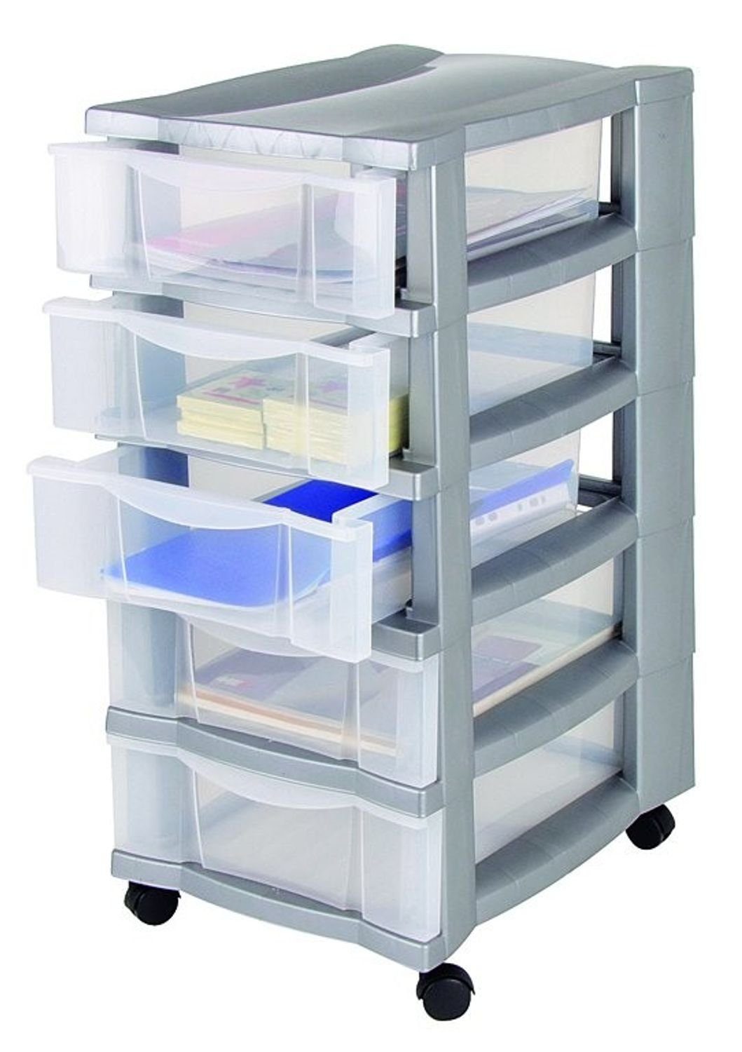 Jelenia Plast Aufbewahrungsbox Jelenia Plast Rollcontainer 5 Schubladen Bürocontainer 100% recycelbar