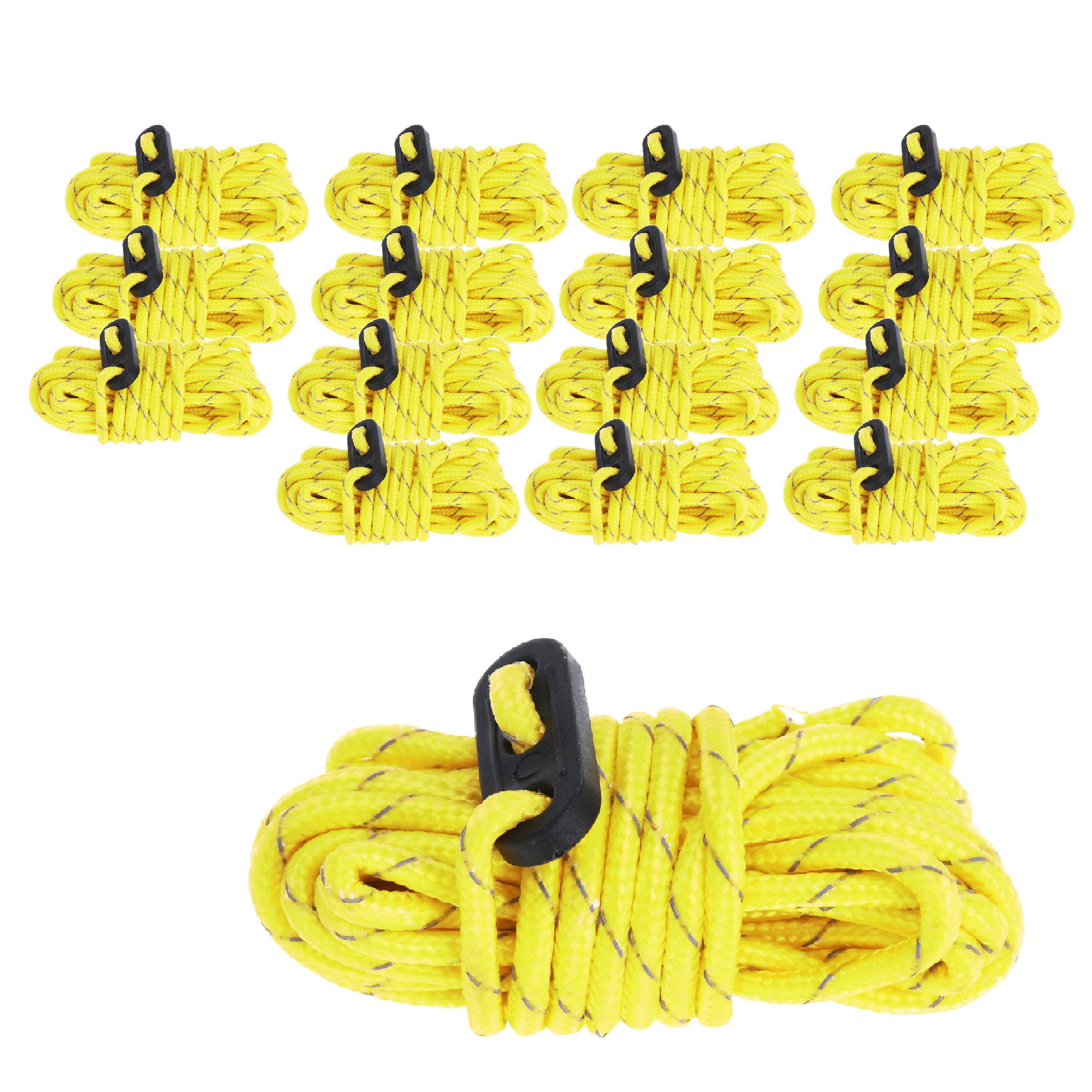 ToCi 16x Zelt-Abspannseil Ø4mm Nylon Zeltschnur Zeltleine Spannleine 3,8m Abspannleine