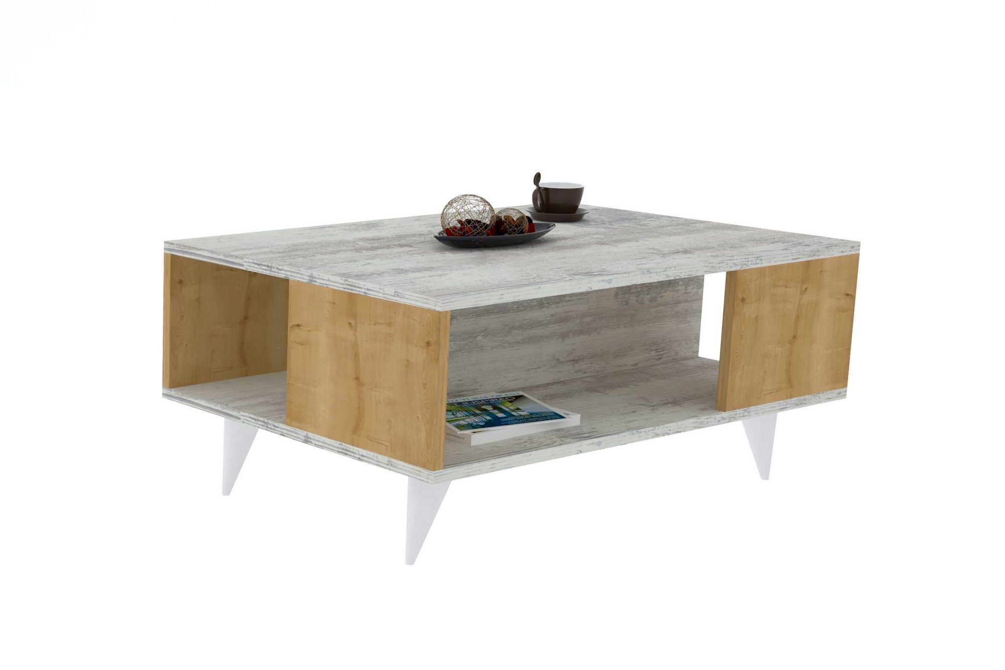 PUQ, Decor Seda 100% Melaminbeschichtete Skye cm, 39,5x90x60 Partikelplatte Couchtisch