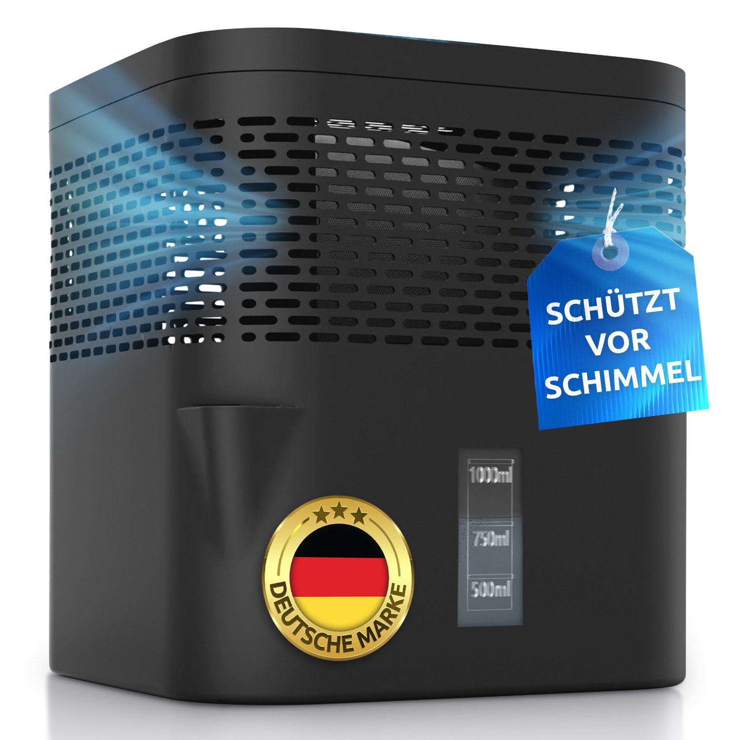 BonAura Luftentfeuchter ohne Strom, für 36 m³ Räume, 450g Granulat, Schutz gegen Schimmel und muffige Gerüche von BonAura