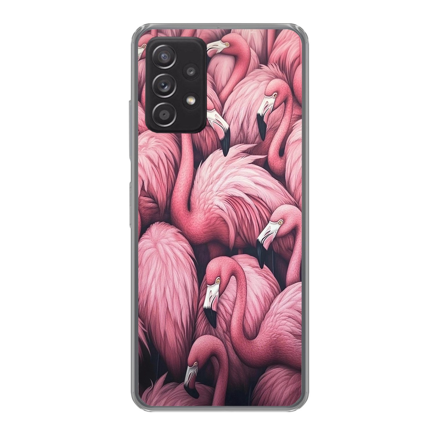 MuchoWow Handyhülle für Samsung Galaxy A53 5G Flamingo - Rosa - Tiere, Phone Case, Silikon, Schutzhülle Dünn