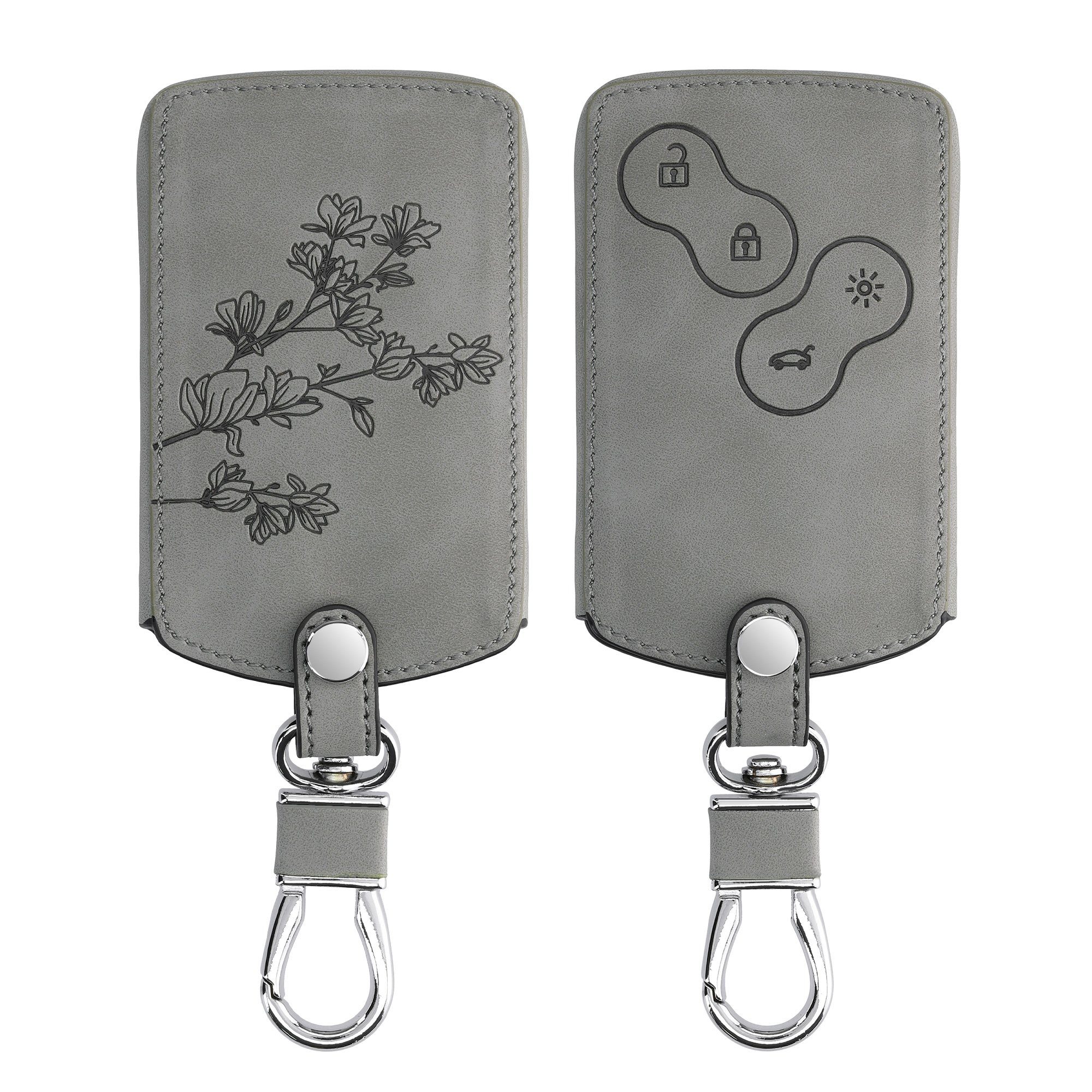 - Kunstleder Schlüsselhülle Hülle Schlüsseltasche Schutzhülle Nubuklederoptik Cover Renault, kwmobile für Autoschlüssel