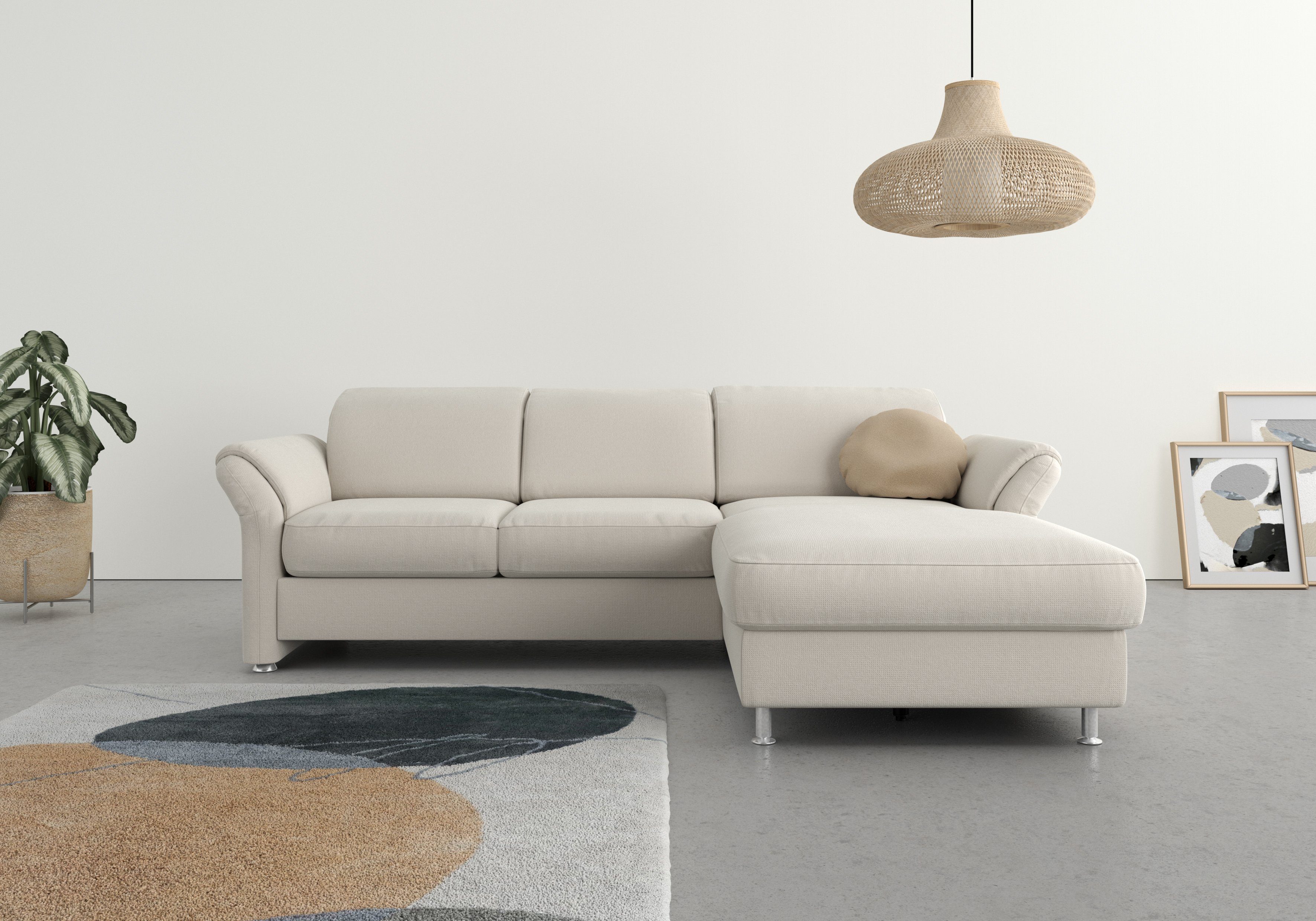 sit&more Apulia, Kopf- Bettkasten Ecksofa Bettfunktion, und und Armteilverstellung wahlweise