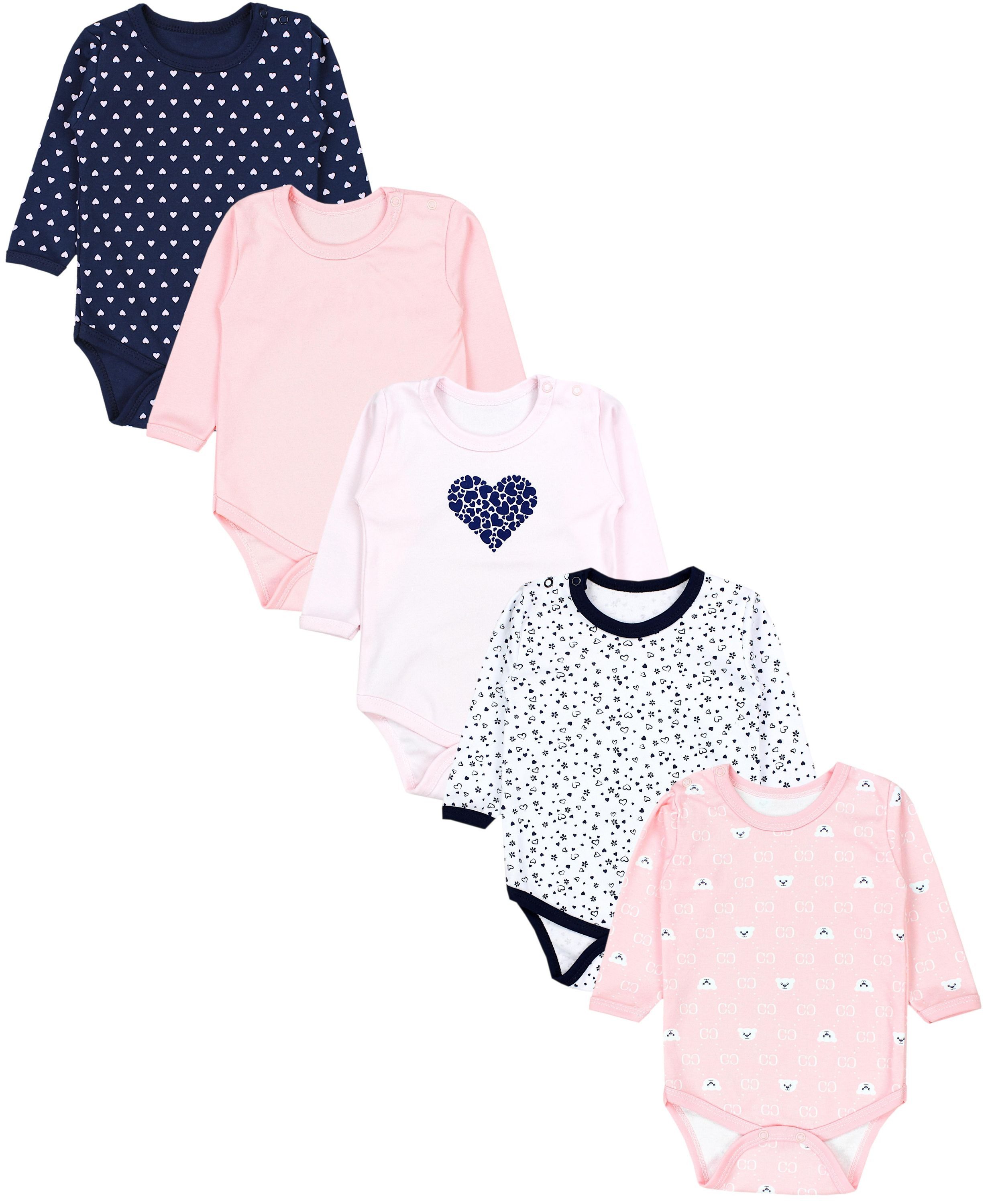TupTam Langarmbody TupTam Mädchen Baby Body Langarm Unifarben 5er Pack