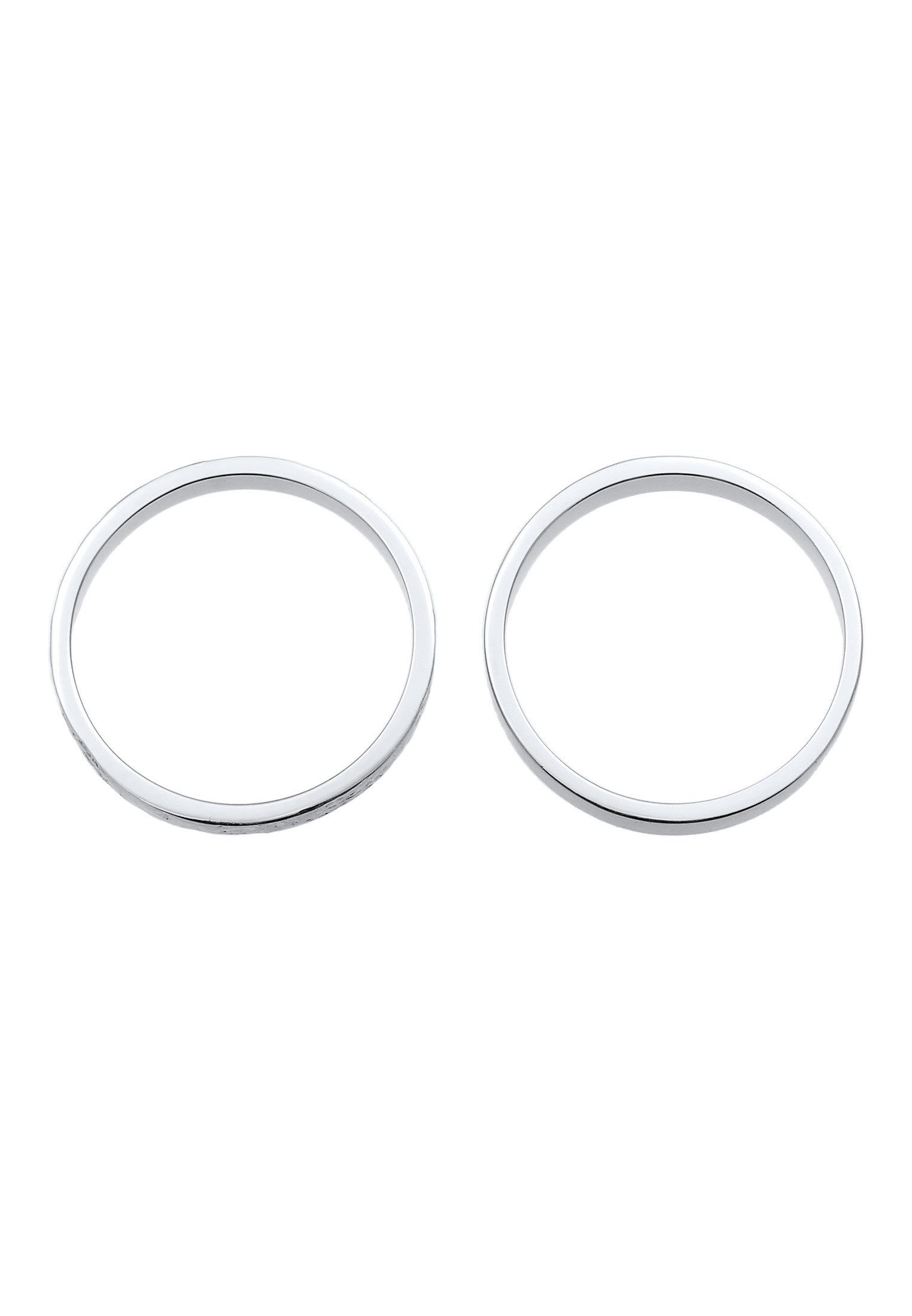 Elli Ring-Set Bandring Basic Gehämmert Schmuck Geschenk (Set 2-tlg) 925 Silber, Ring Set