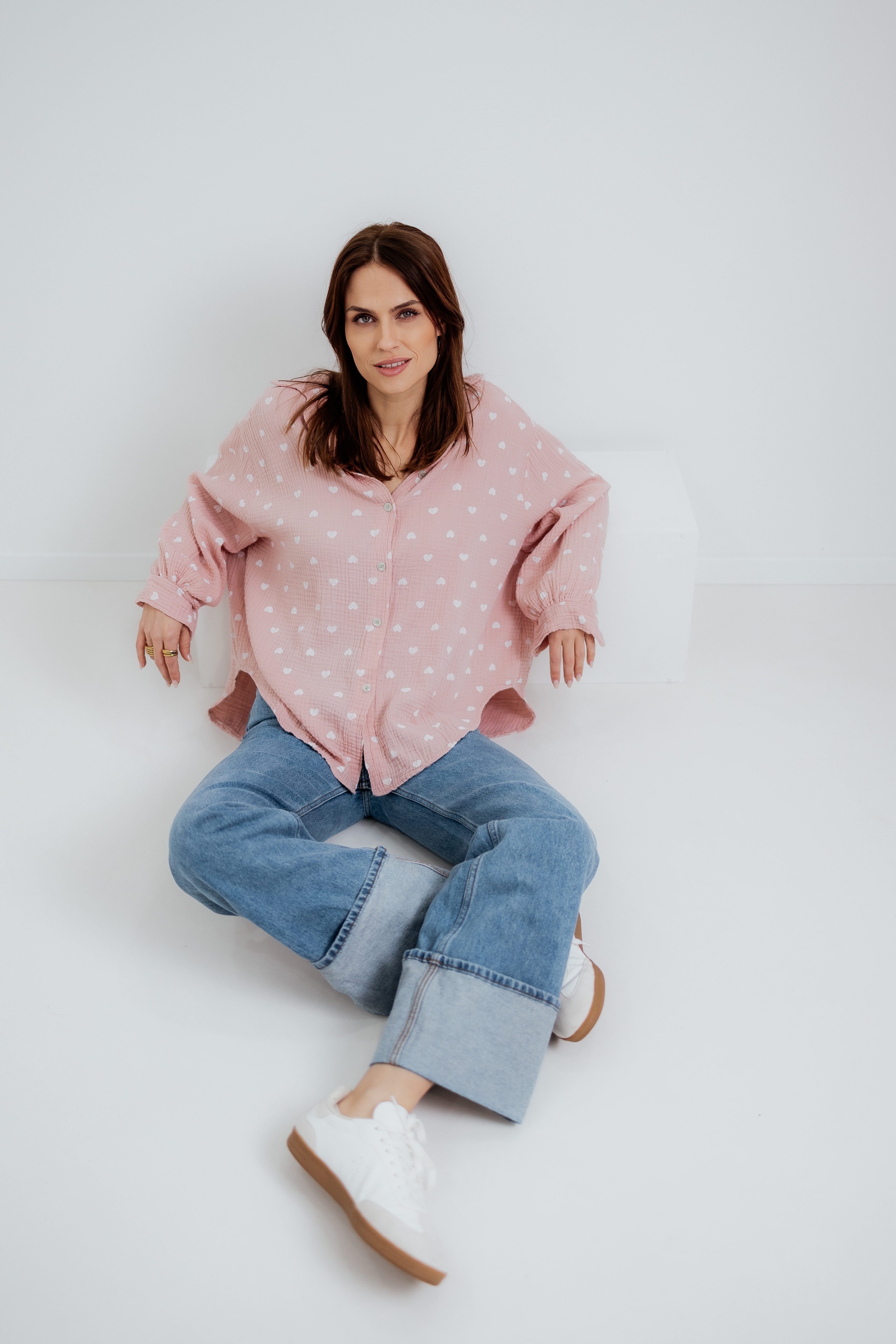 von Herzen Langarmbluse Kurze Musselinbluse mit günstig online kaufen