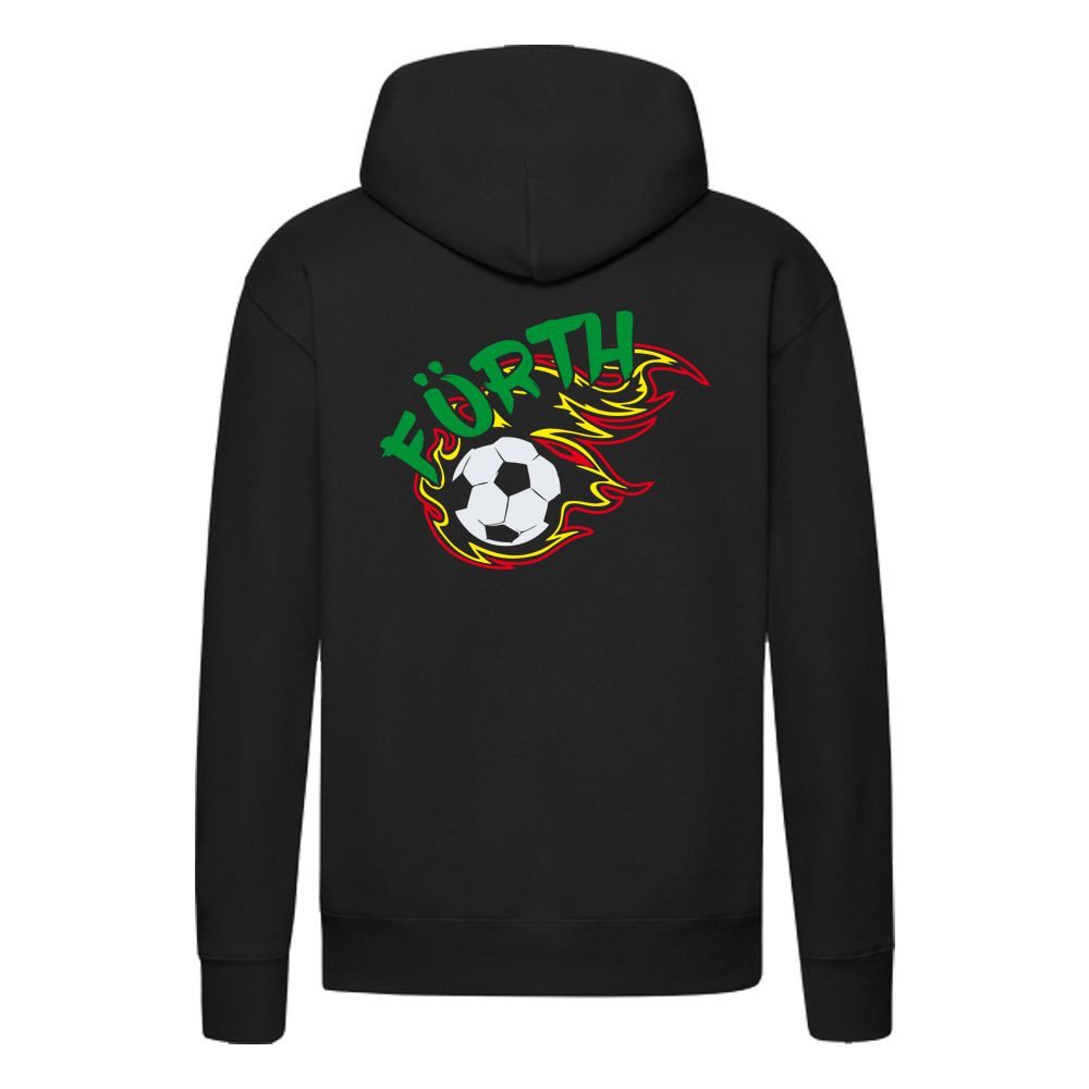G-graphics Hoodie Fürth in flames – Feuer-Fussball – mit Front- & Backprint Unisex Pullover mit einem Motiv für den echten Fan