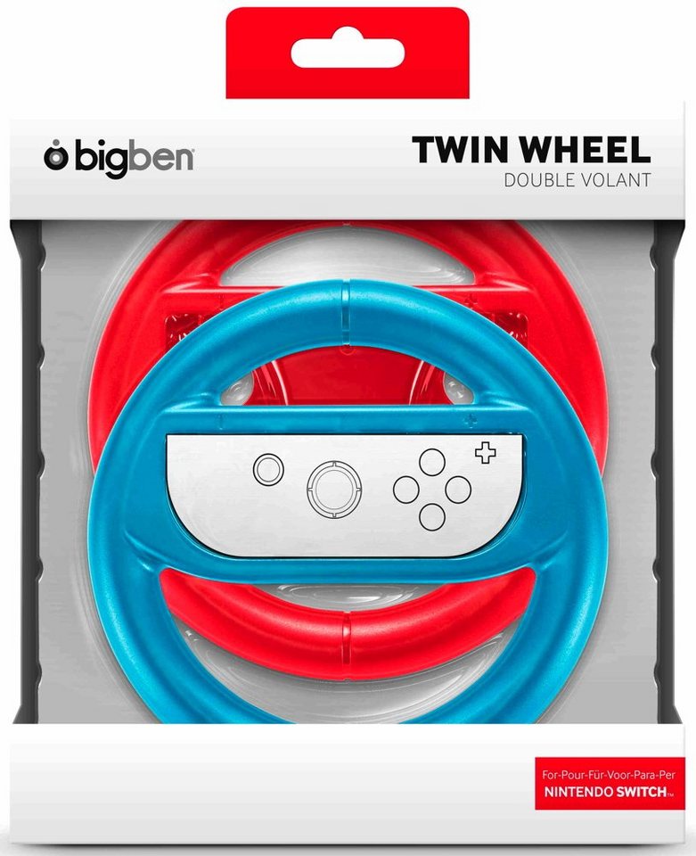 BigBen Spielekonsolen-Zubehörset Nintendo Switch Wheel Duo Pack, rot/blau