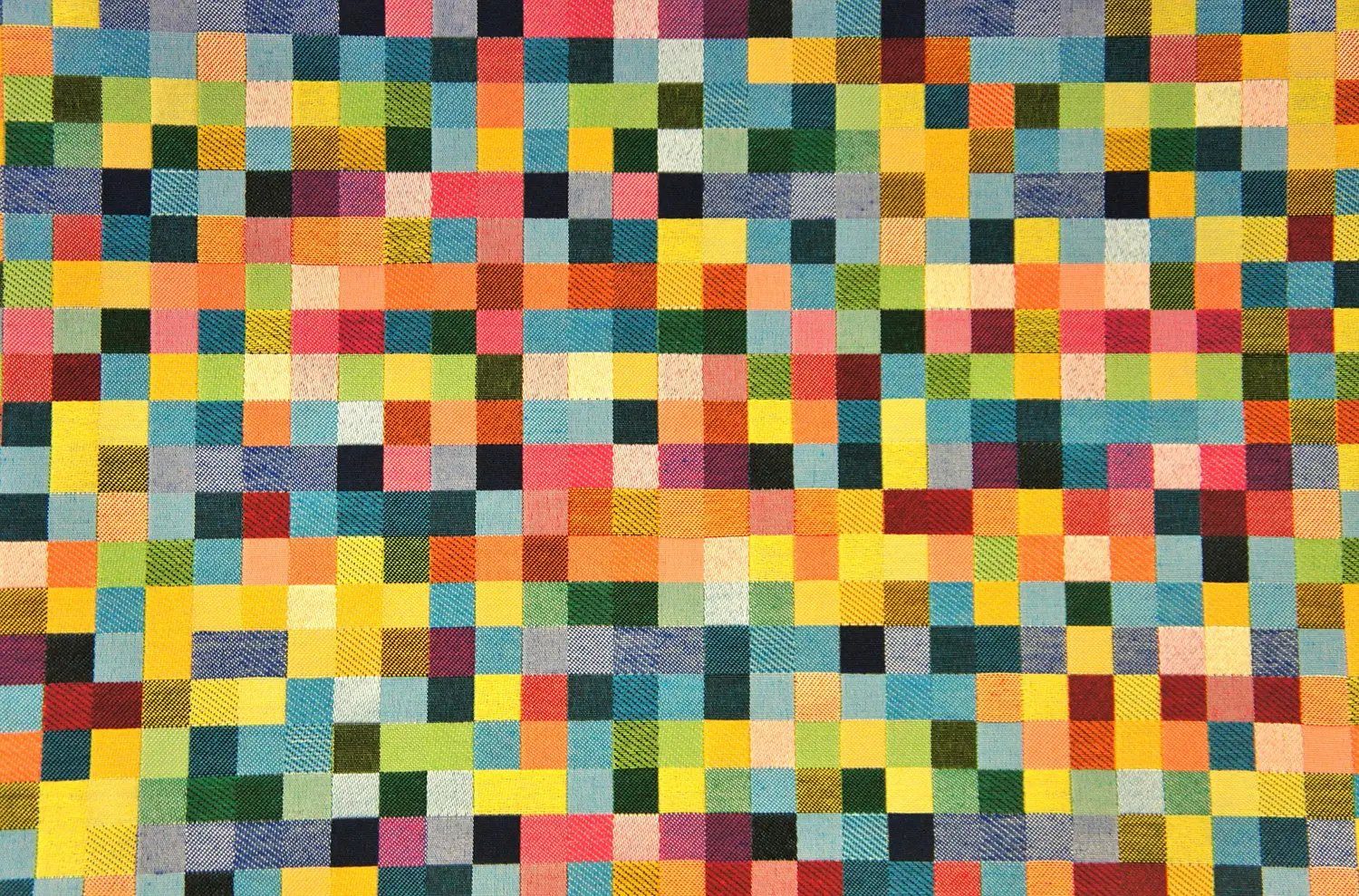 Stofferia Stoff Polsterstoff Gobelin Mosaik Quadrat Richter-Fenster Bunt, Meterware