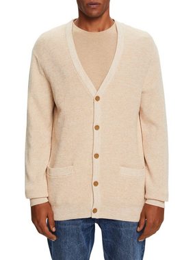 Esprit Strickjacke Cardigan mit V-Ausschnitt, 100 % Baumwolle (1-tlg)