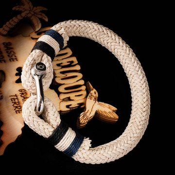 UNIQAL.de Armband Maritime Armband aus Segeltau "AQUA" nautics, Schäckel verschluss (Edelstahl, Segeltau, Casual Style, handgefertigt)