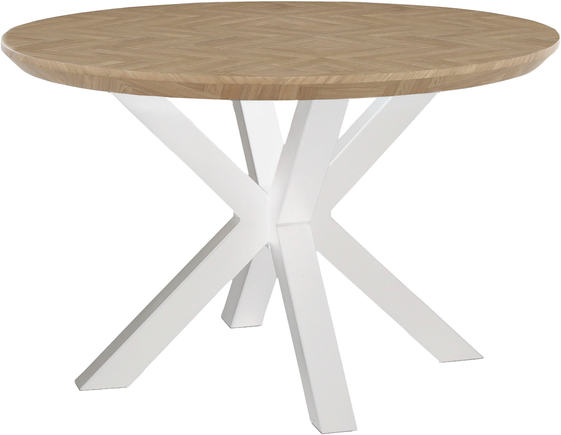 Jockenhöfer Gruppe Esstisch Oakland, rund, 120cm ø, Parkettoptik., Metallun günstig online kaufen