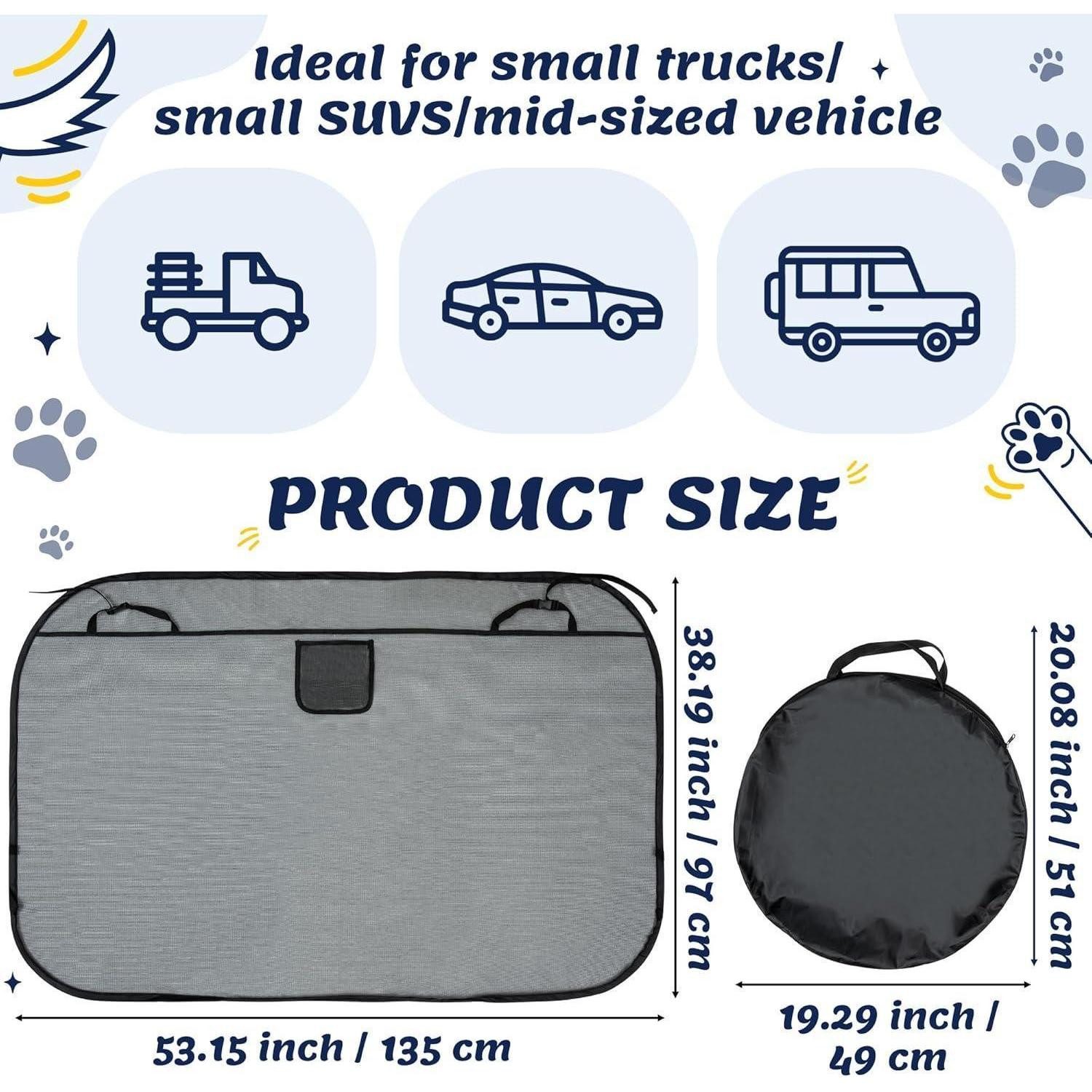 LuxusKollektion Tierabsperrgitter Hundegitter universell für Auto Kofferraum Rücksitz faltbar mit Tasche