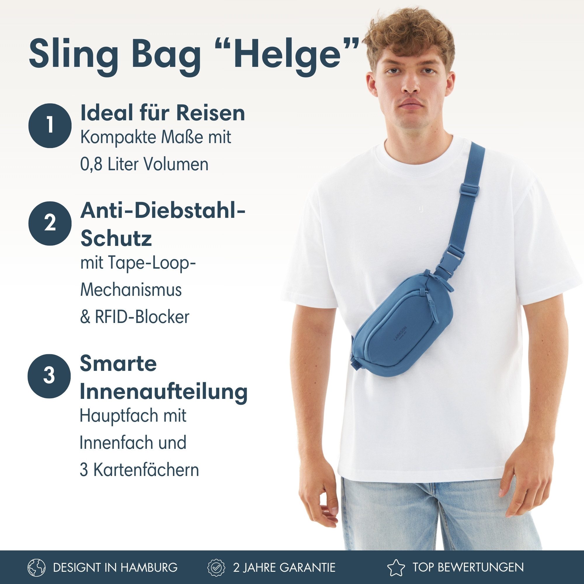LARKSON Gürteltasche Helge Bauchtasche mit RFID-Blocker günstig online kaufen
