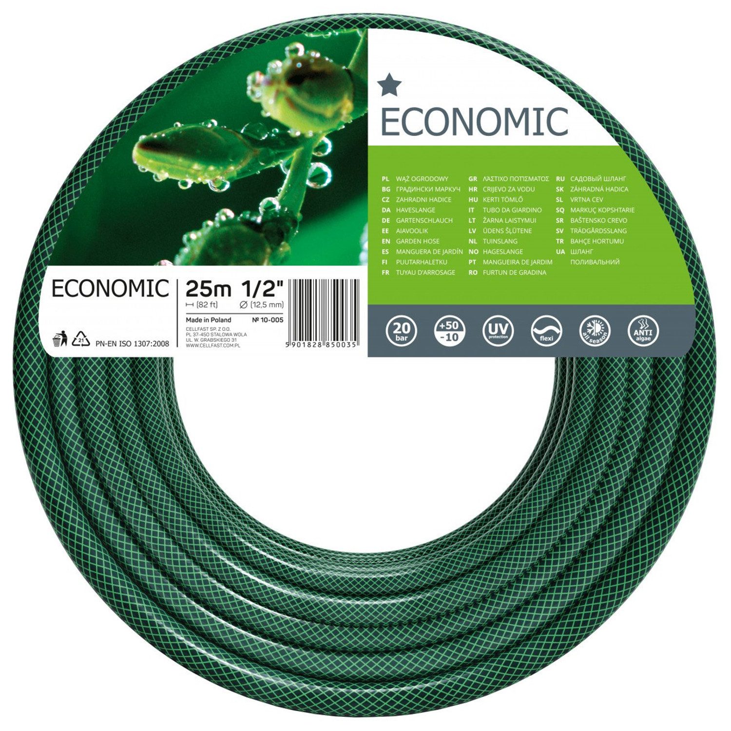 Cellfast Gartenschlauch 10-005, 1/2" 25m Gartenschlauch