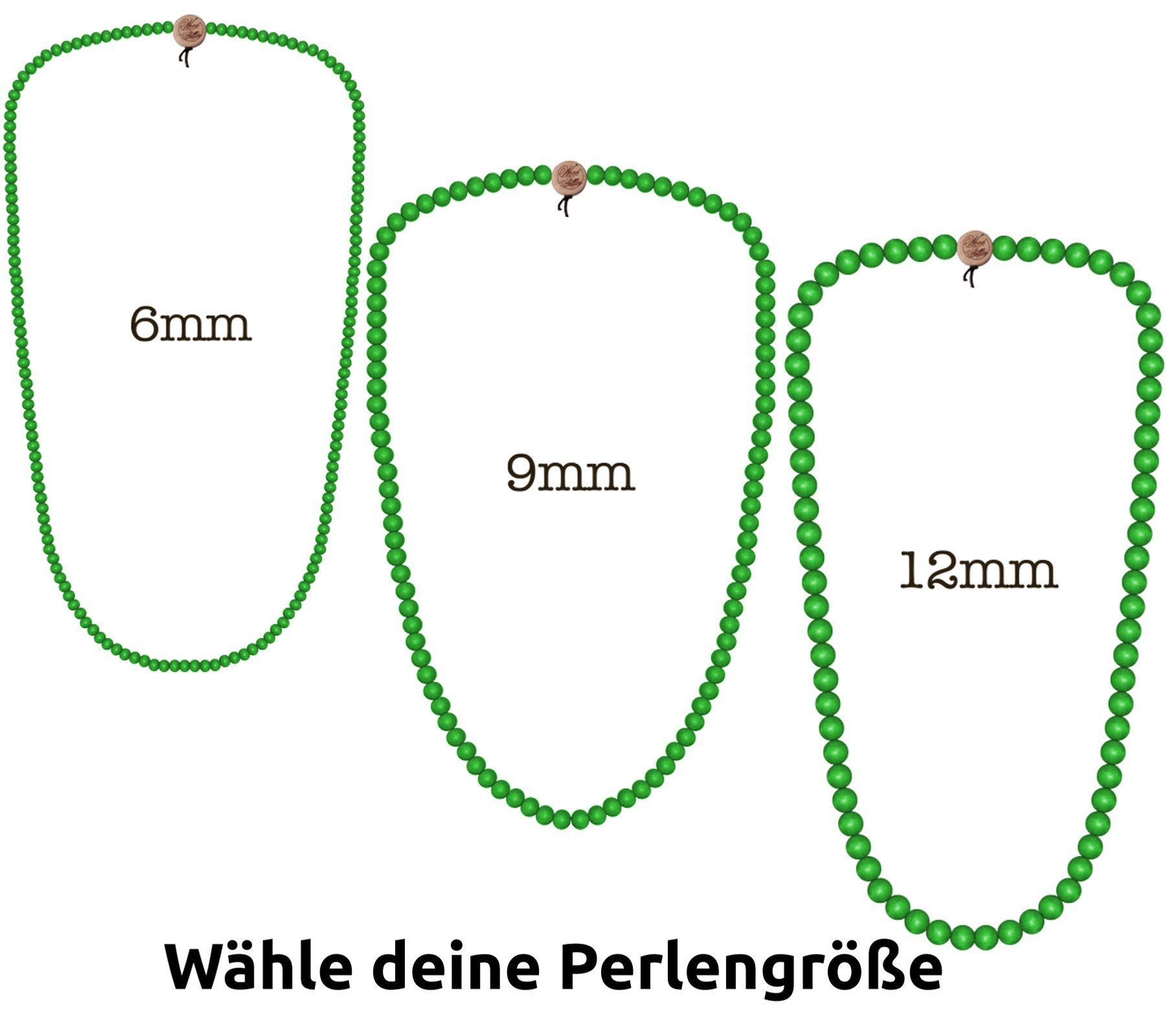 Deluxe Hals-Schmuck Neongrün WOOD schicke FELLAS Holz-Kette Halsband Mode-Schmuck FELLAS WOOD Pearl Necklace